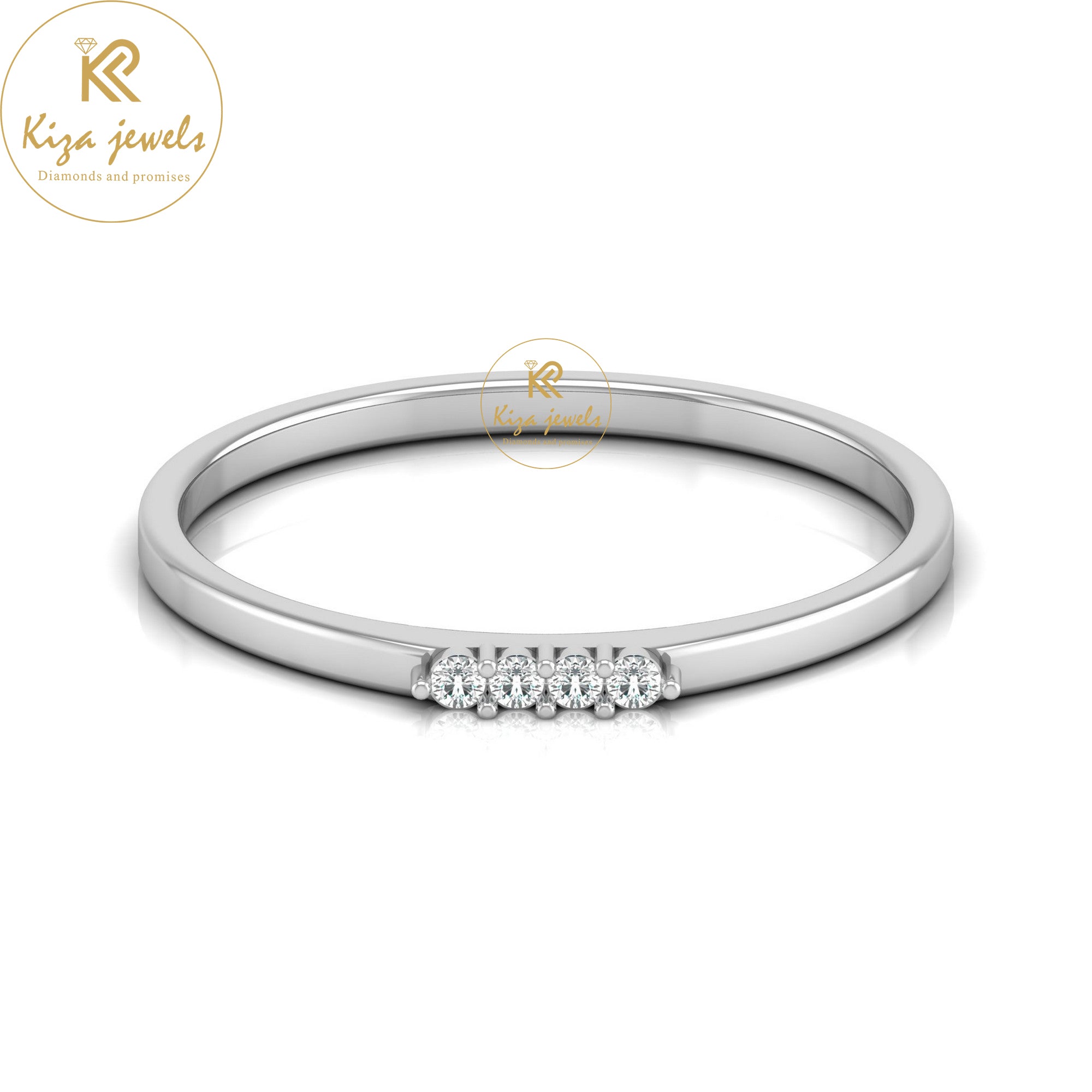 0.033 TDW Round Cut Minimalist Diamond Ring