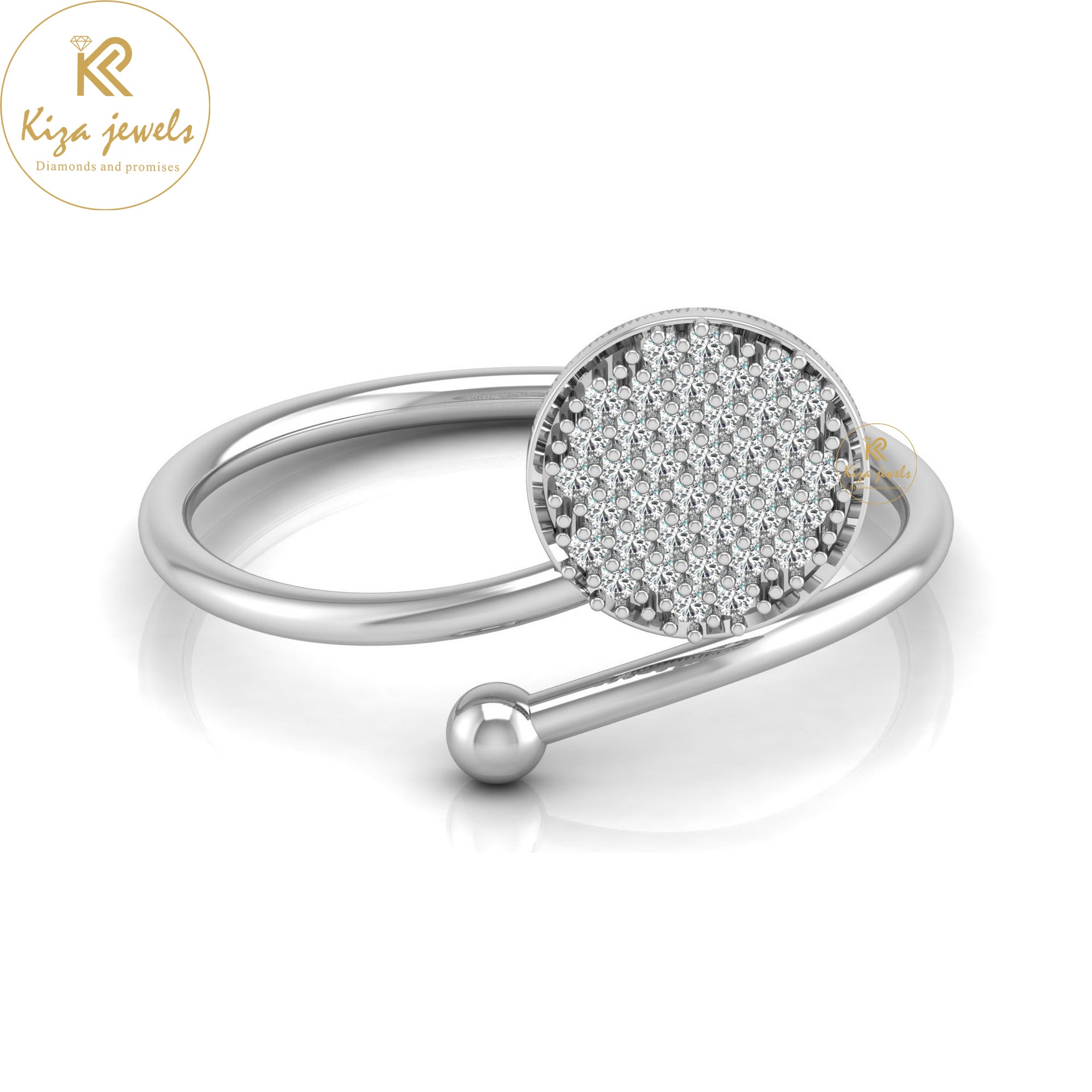 0.14 TDW Round Cut Minimalist Diamond Ring