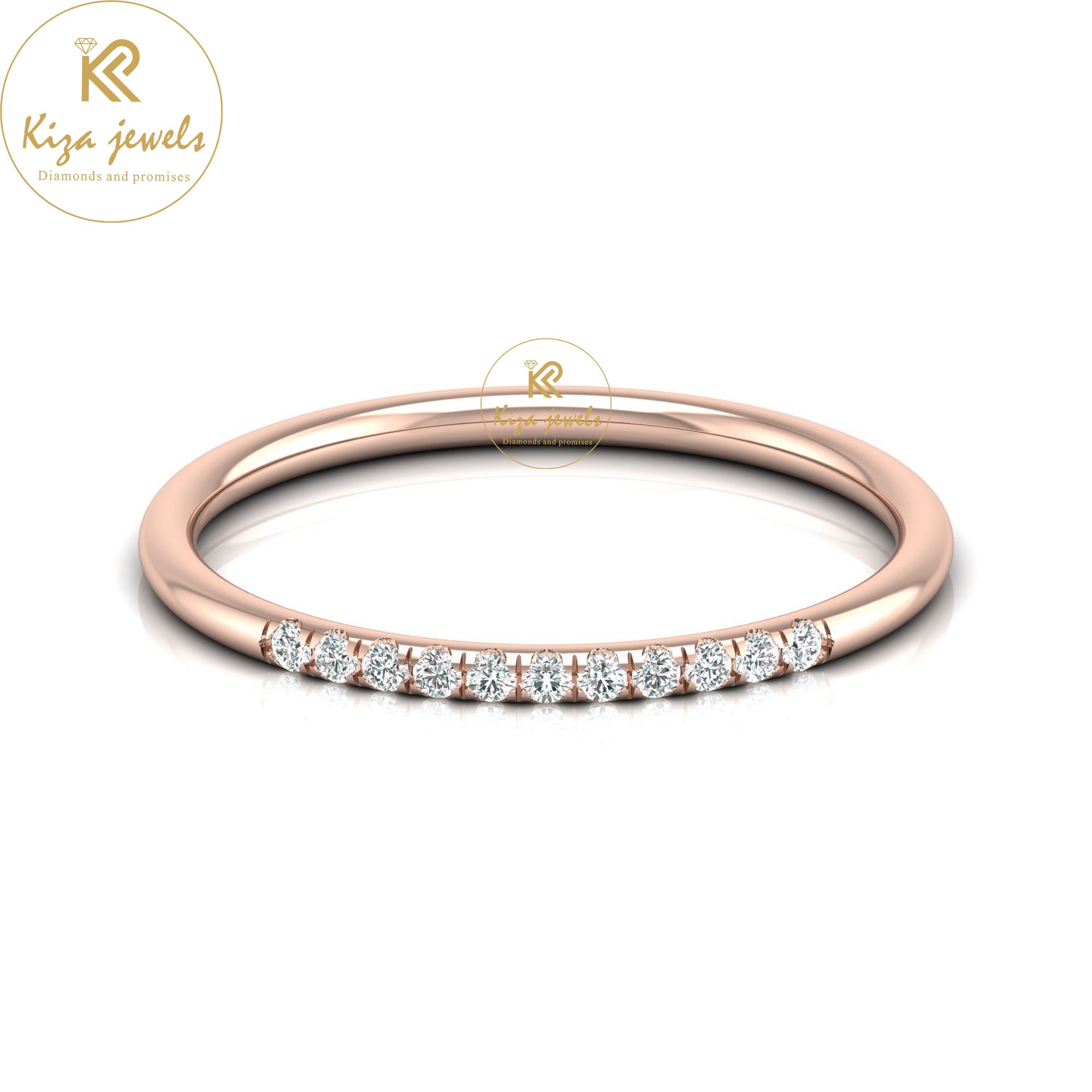 0.07 TDW Round Cut Minimalist Diamond Ring