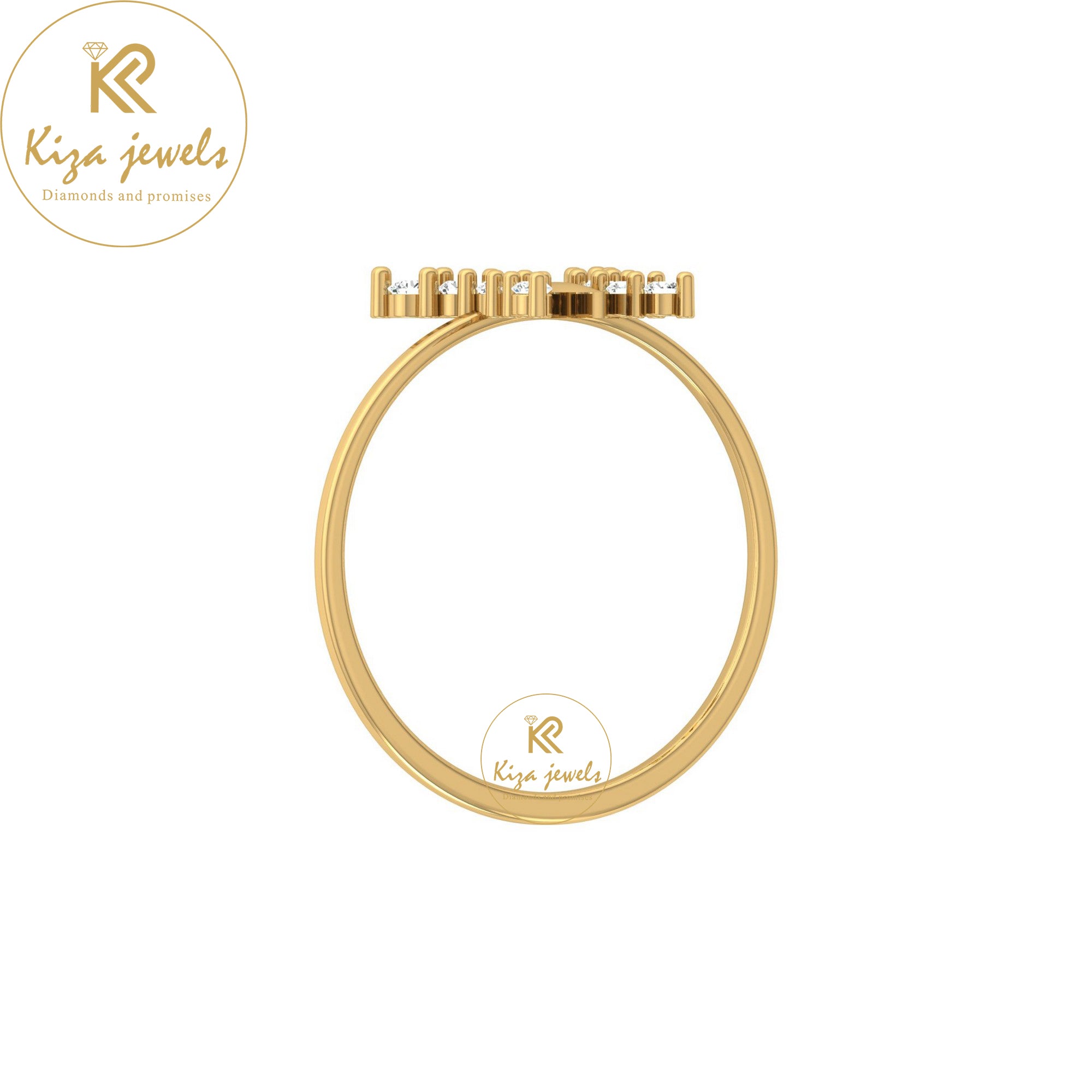 0.16 TDW Round Cut Minimalist Diamond Ring