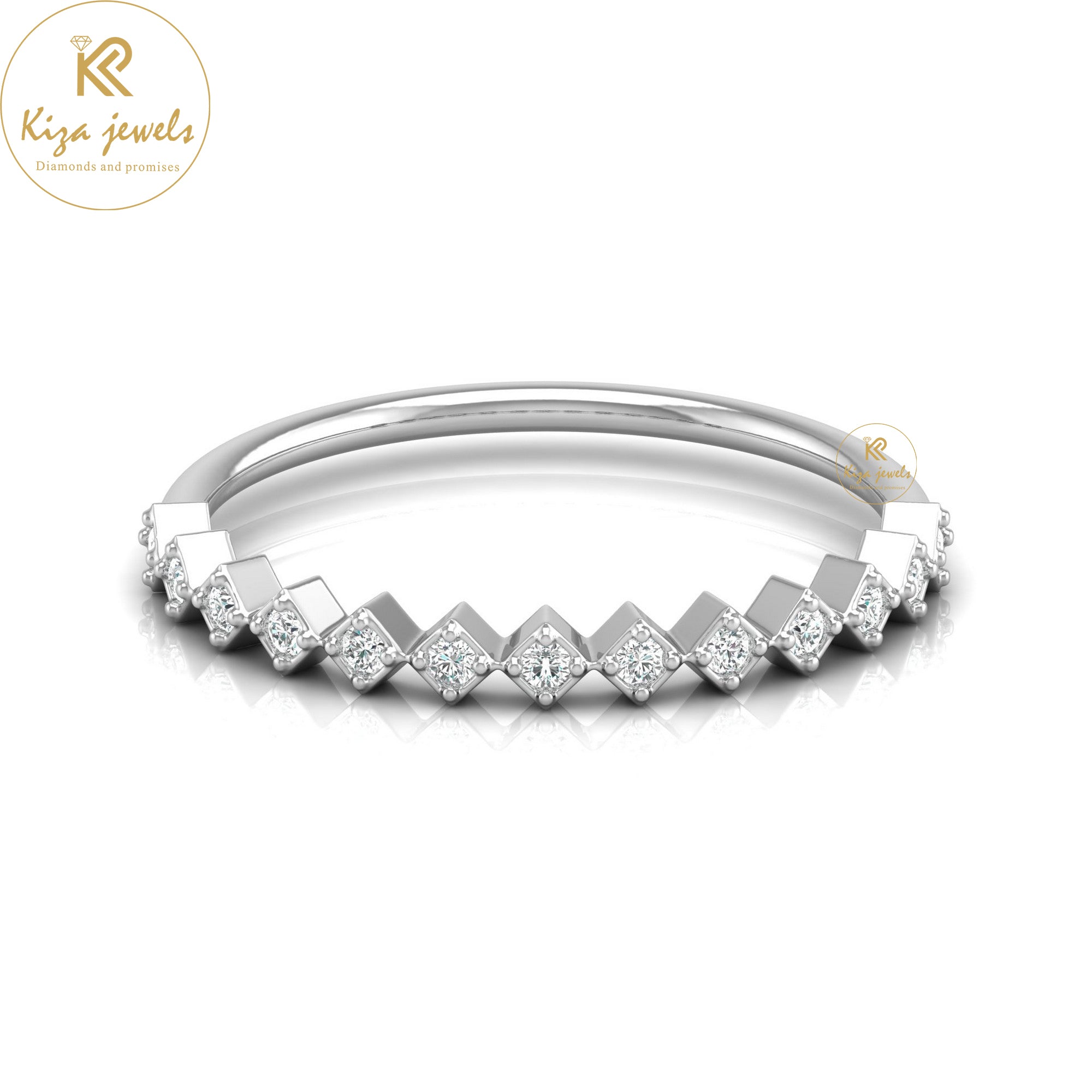 0.11 TDW Round Cut Minimalist Diamond Ring