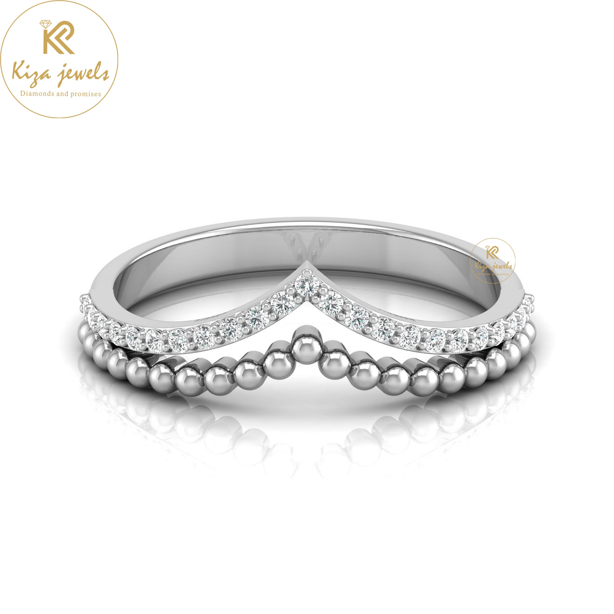 0.11 TDW Round Cut Minimalist Diamond Ring