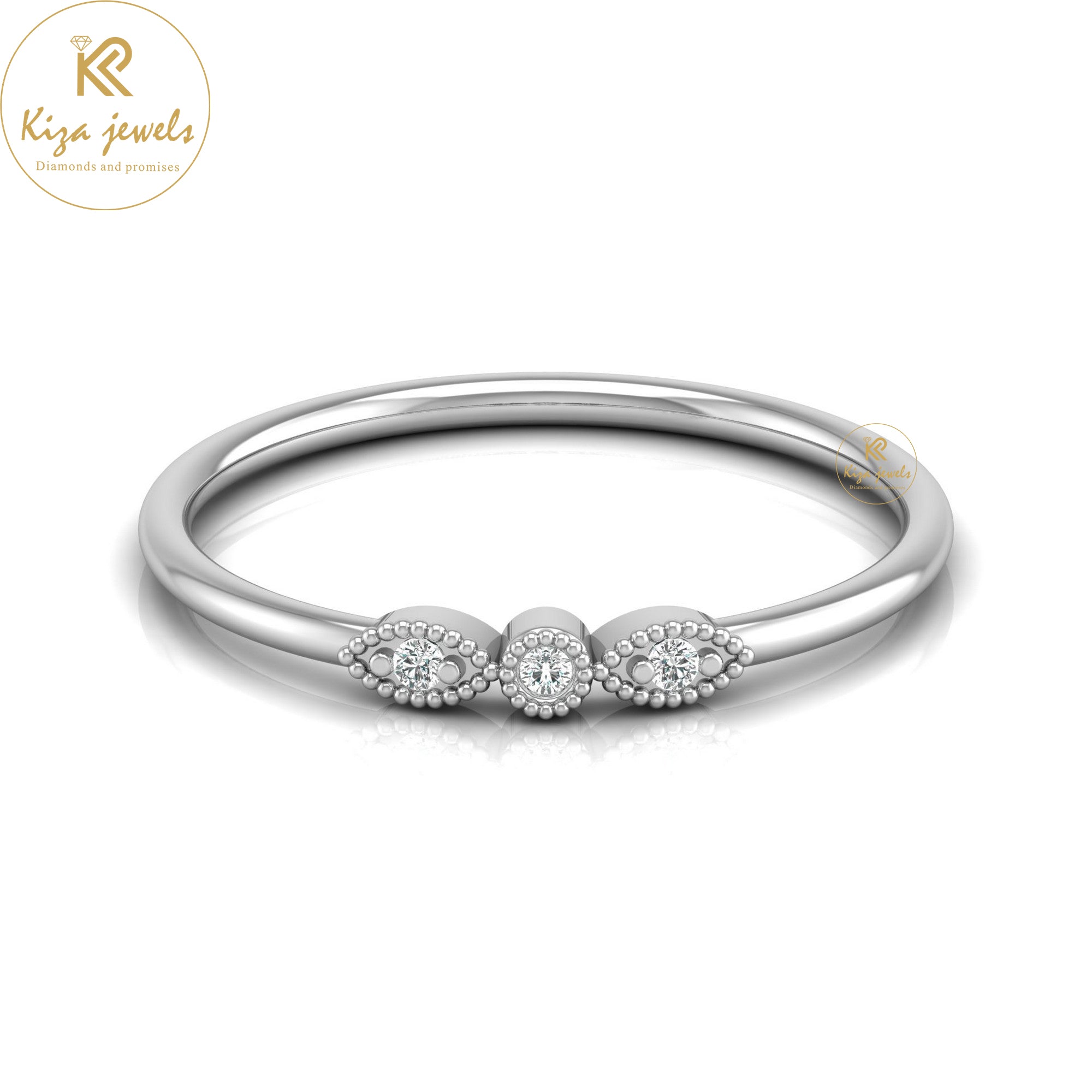 0.02 TDW Round Cut Minimalist Diamond Ring