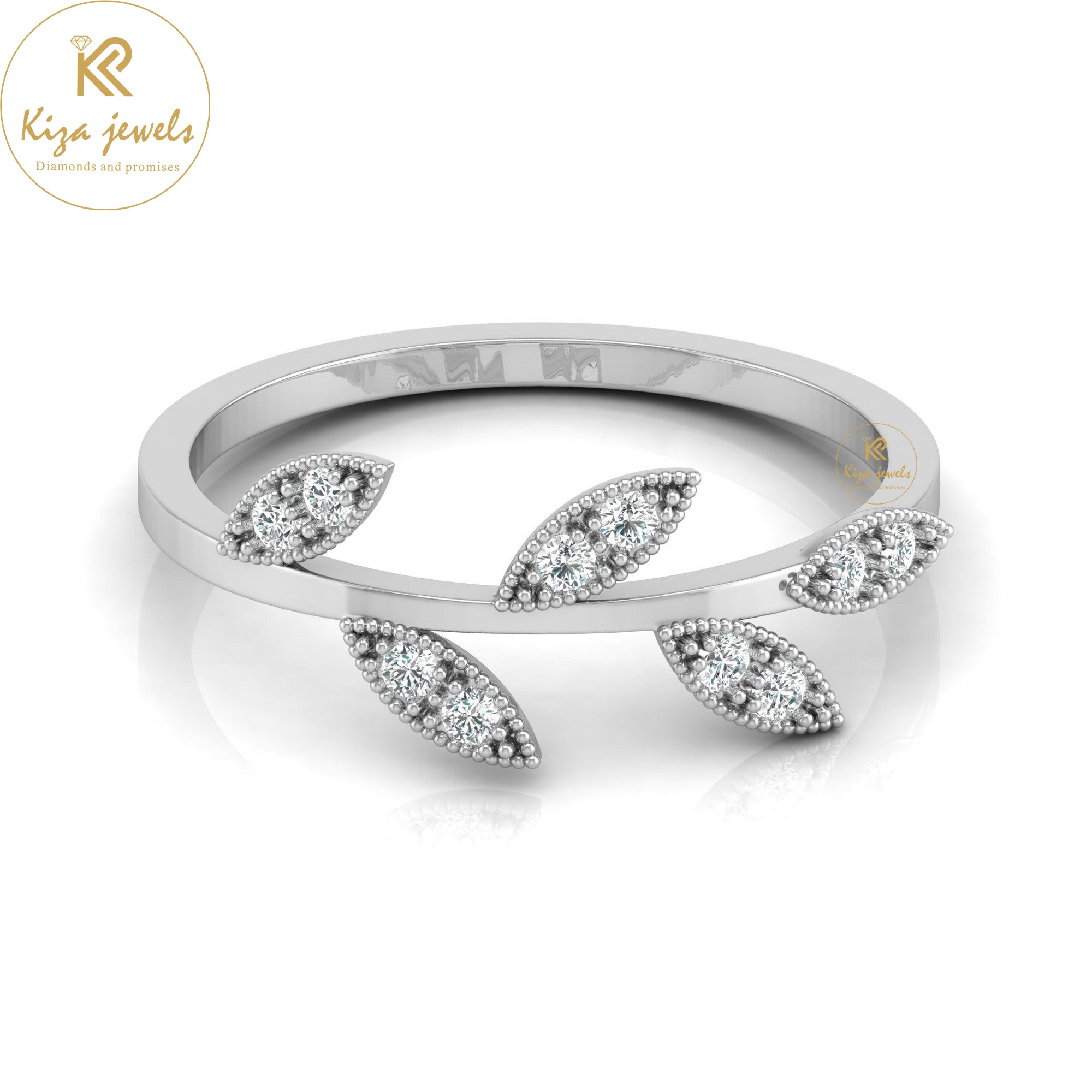 0.13 TDW Round Cut Minimalist Diamond Ring