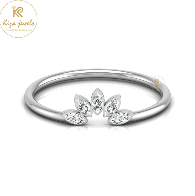 0.25 TDW Marquise Cut Minimalist Diamond Ring