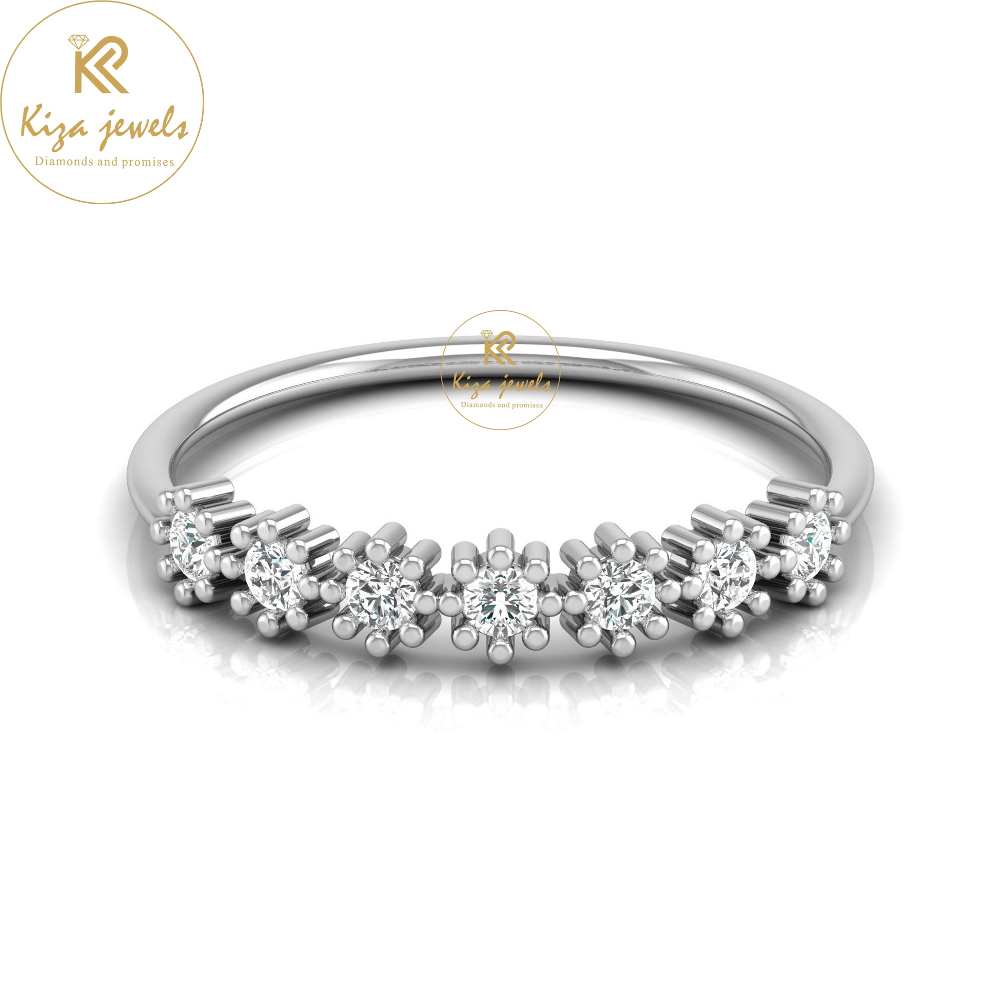 0.21 TDW Round Cut Minimalist Diamond Ring