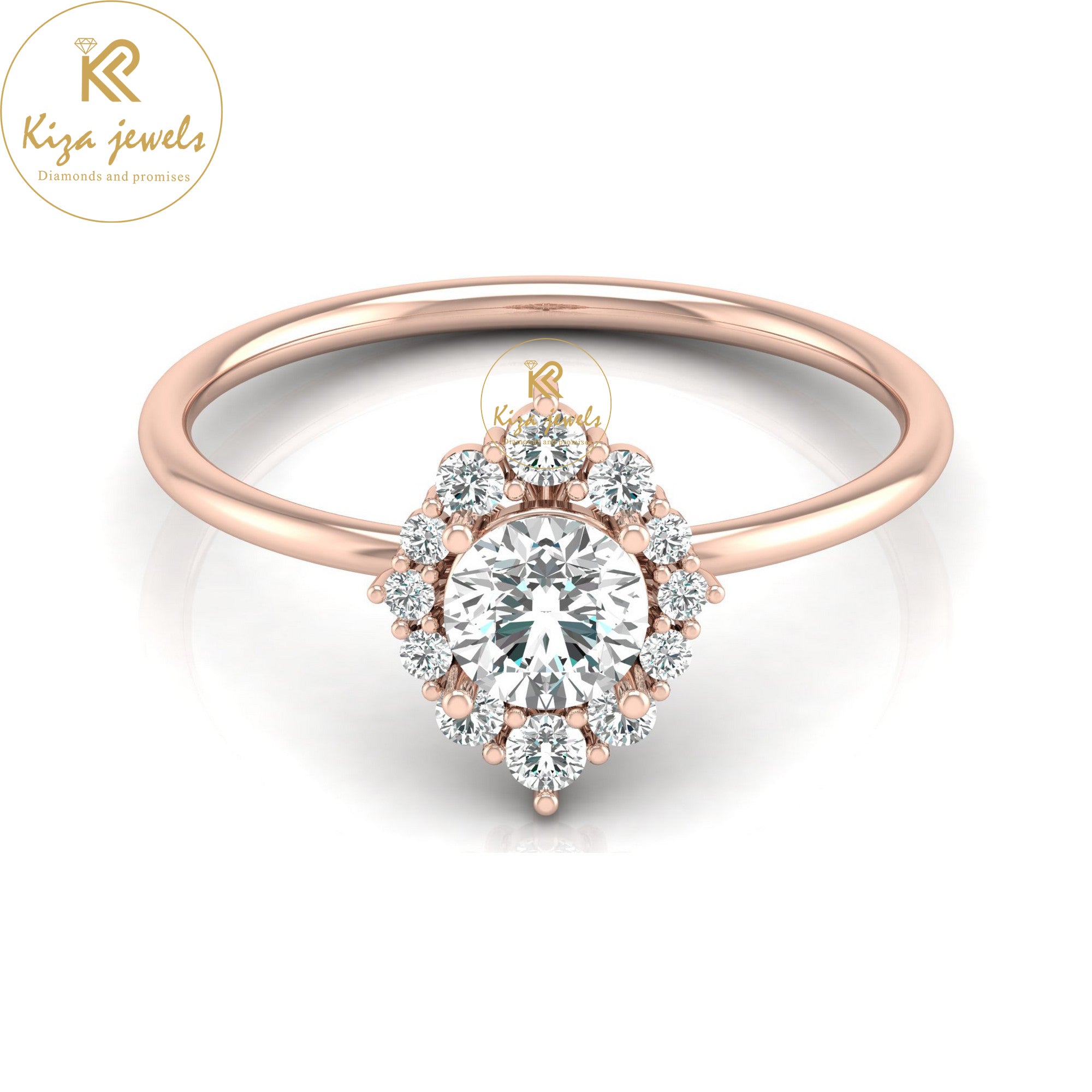 0.65 TDW Round Cut Minimalist Diamond Ring