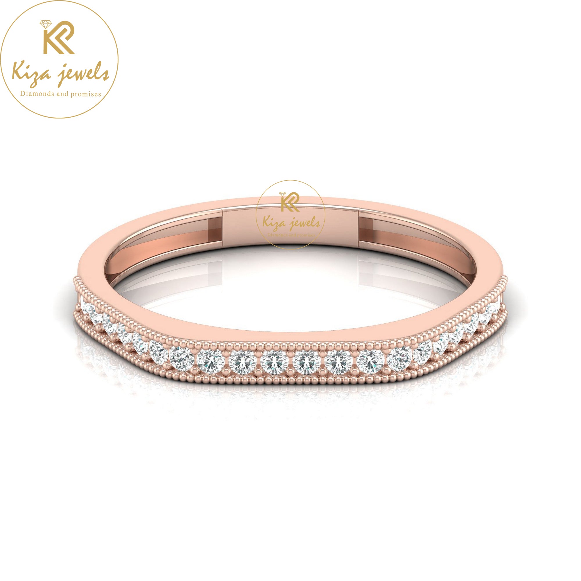 0.16 TDW Round Cut Minimalist Diamond Ring