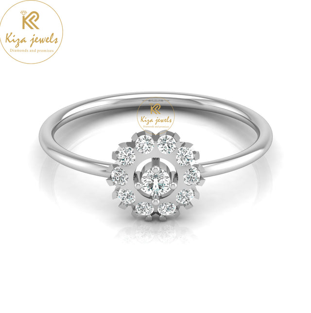 0.21 TDW Round Cut Minimalist Diamond Ring