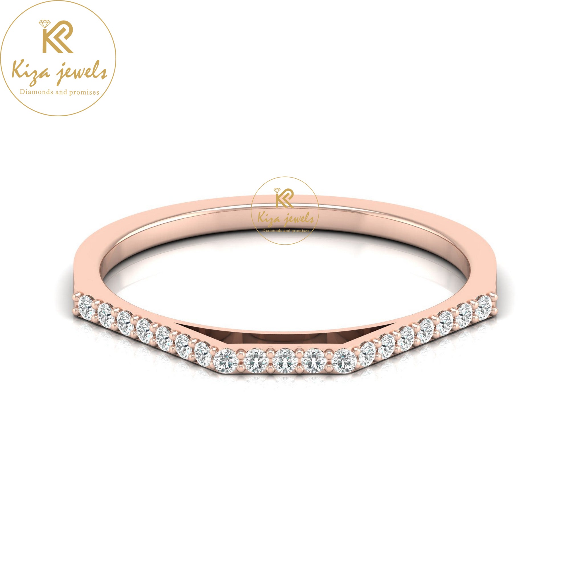 0.12 TDW Round Cut Minimalist Diamond Ring