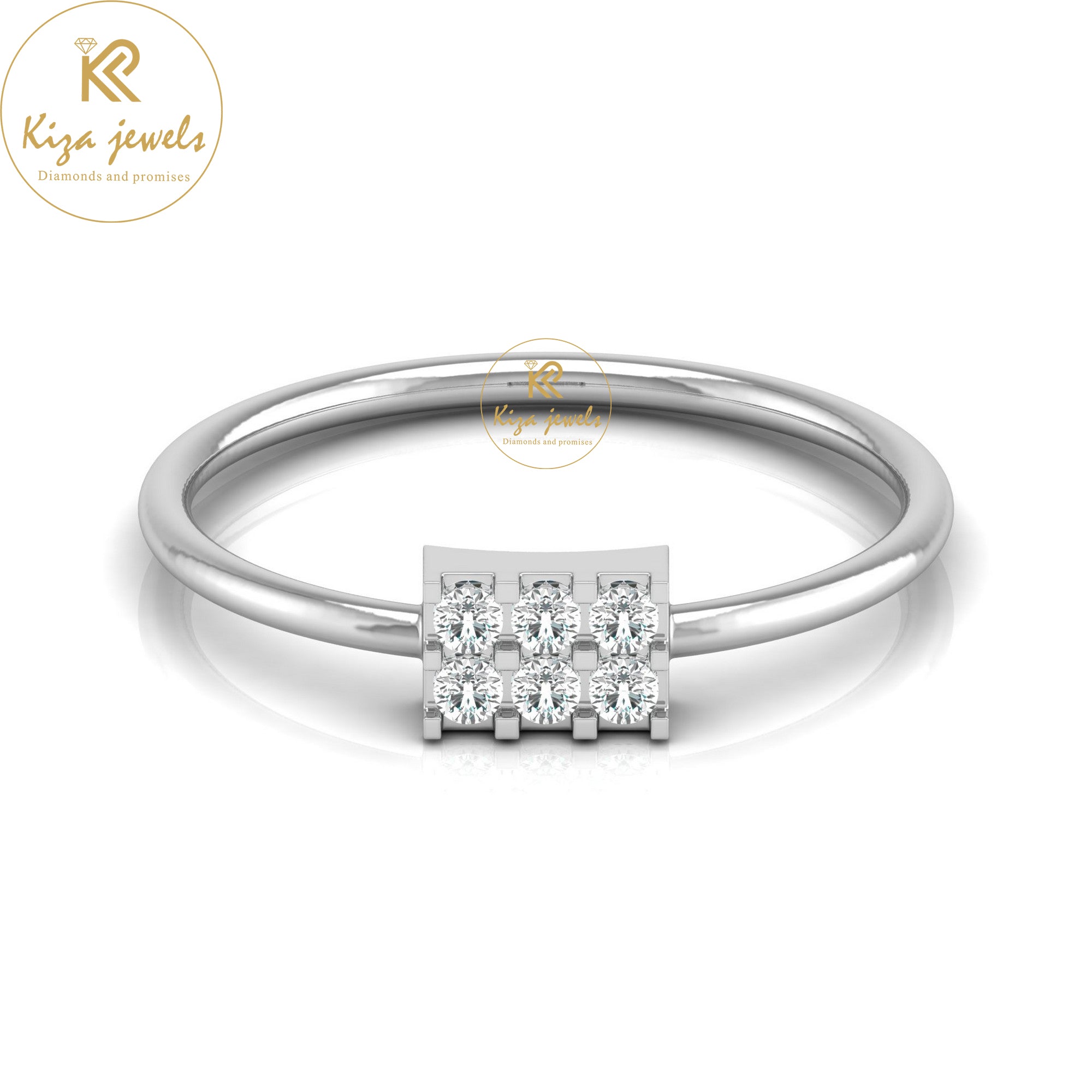 0.11 TDW Round Cut Minimalist Diamond Ring