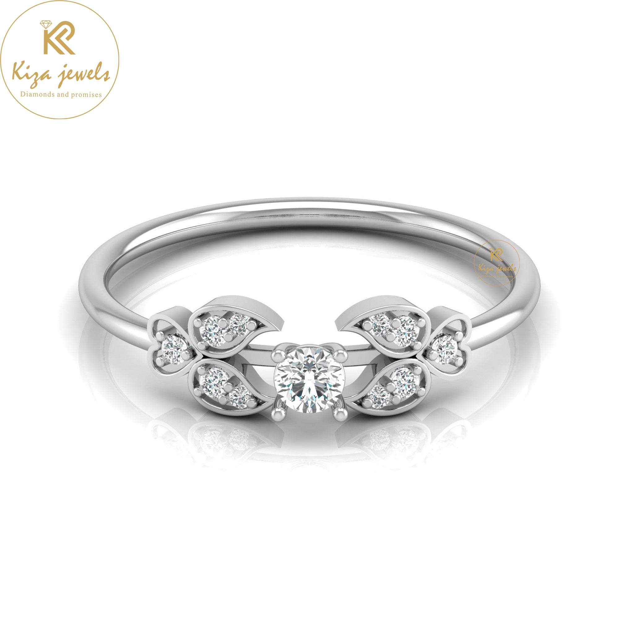 0.17 TDW Round Cut Minimalist Diamond Ring