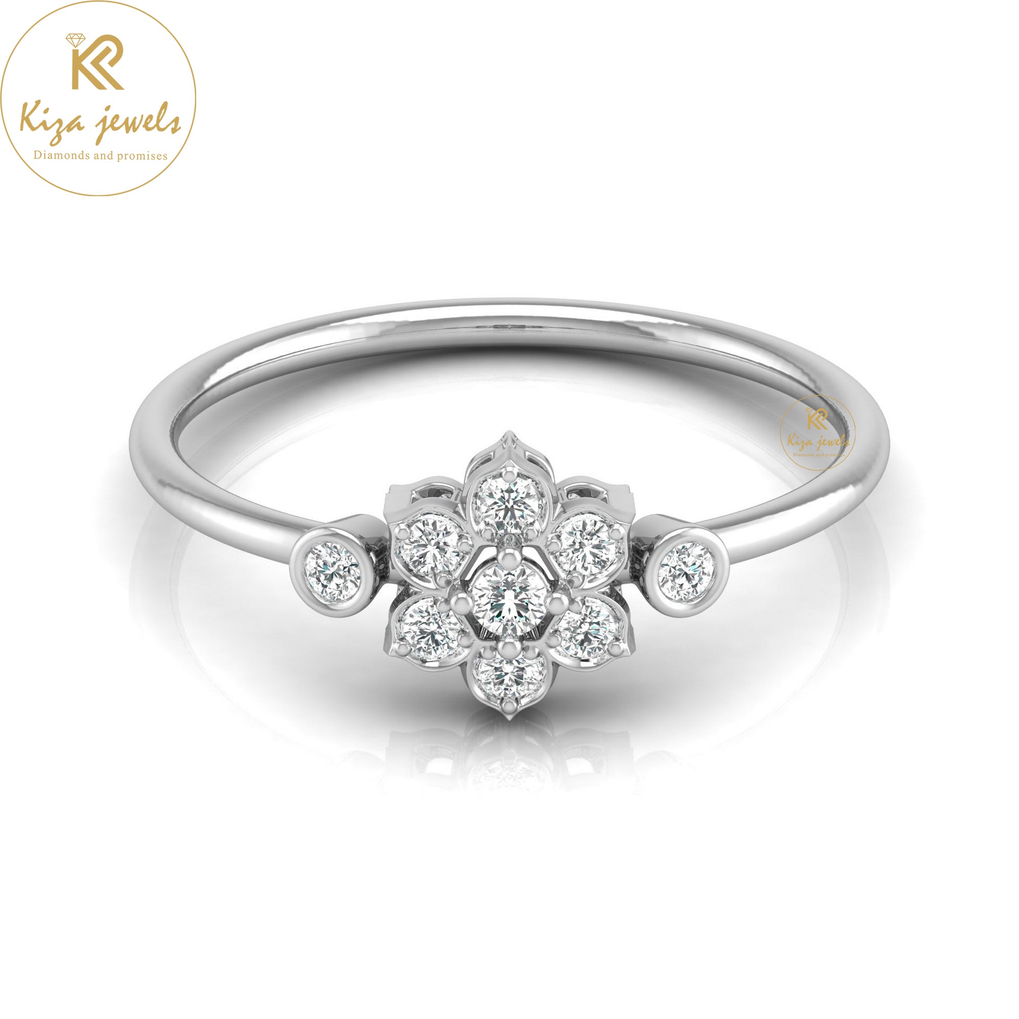 0.13 TDW Round Cut Minimalist Diamond Ring