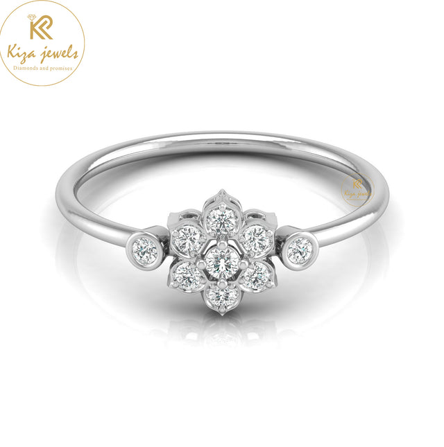 0.13 TDW Round Cut Minimalist Diamond Ring