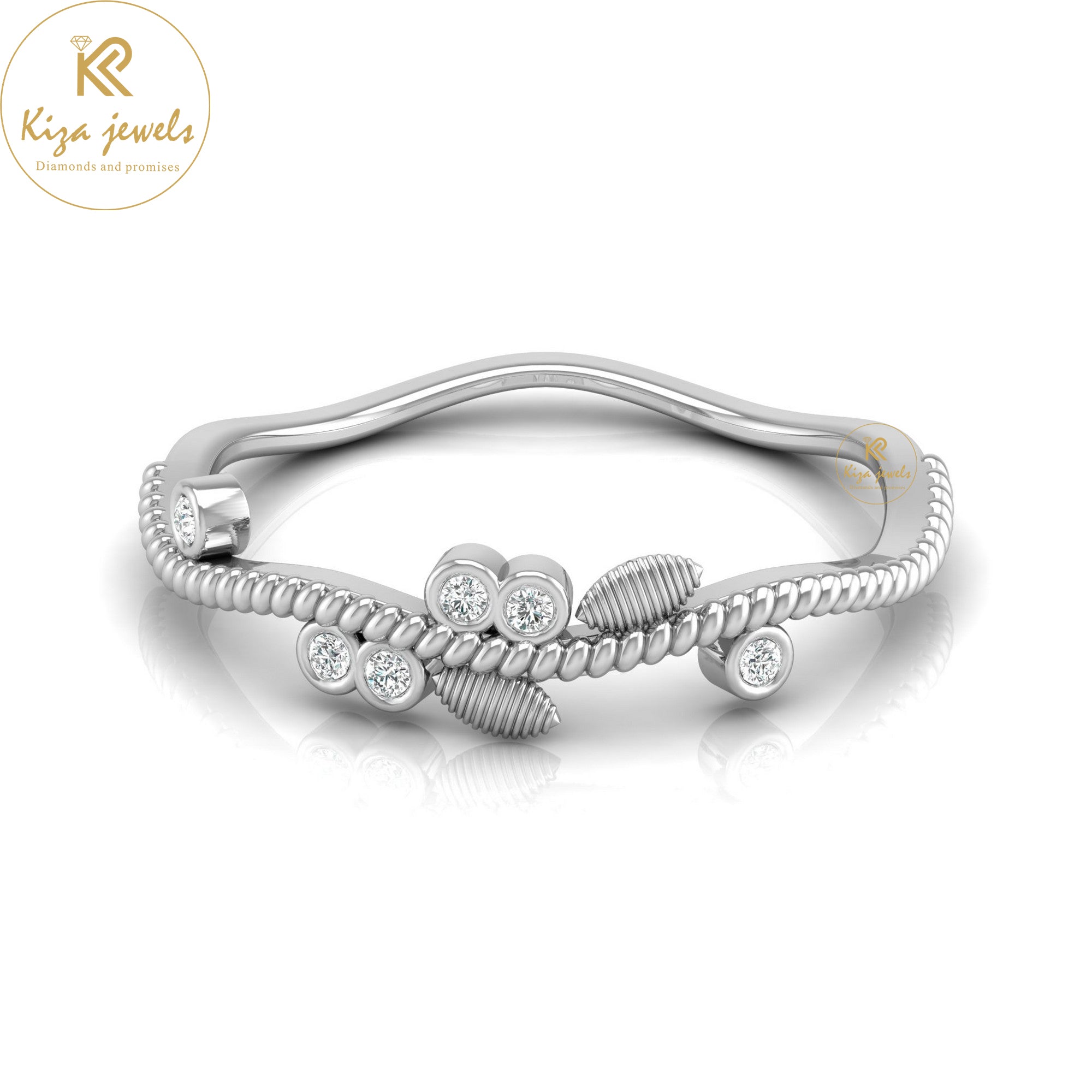 0.04 TDW Round Cut Minimalist Diamond Ring