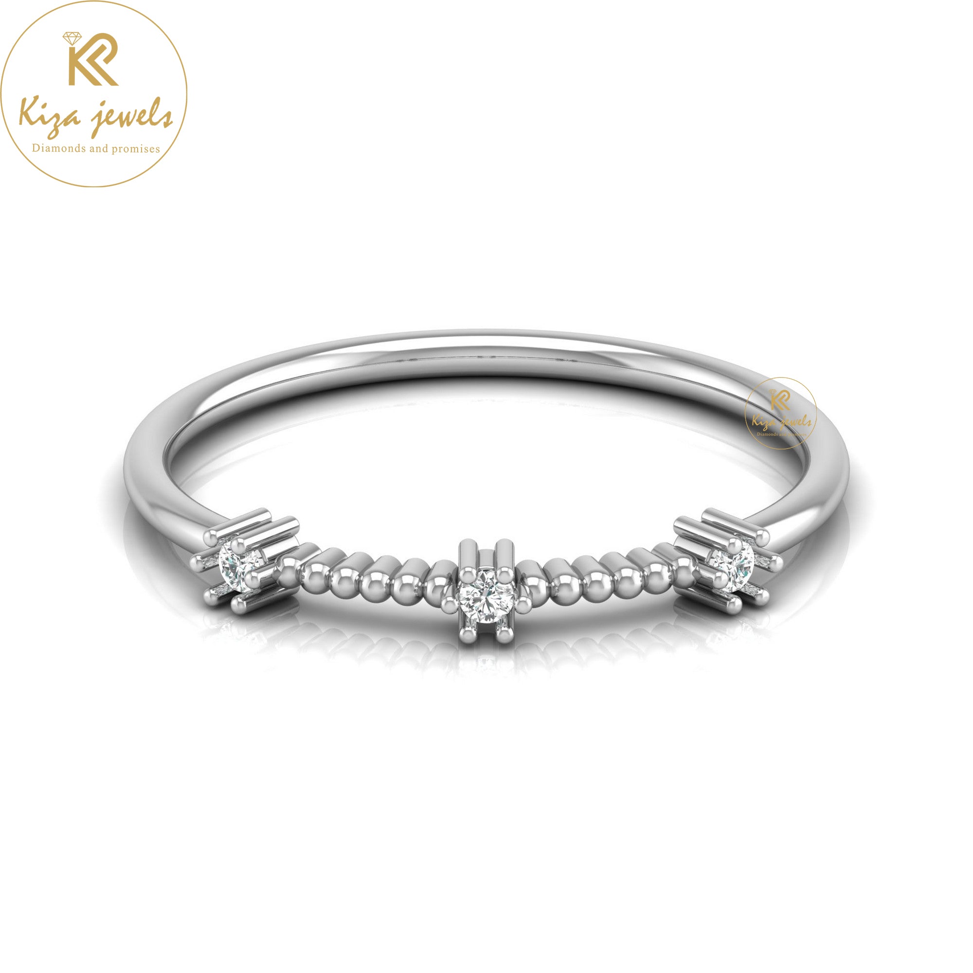 0.04 TDW Round Cut Minimalist Diamond Ring