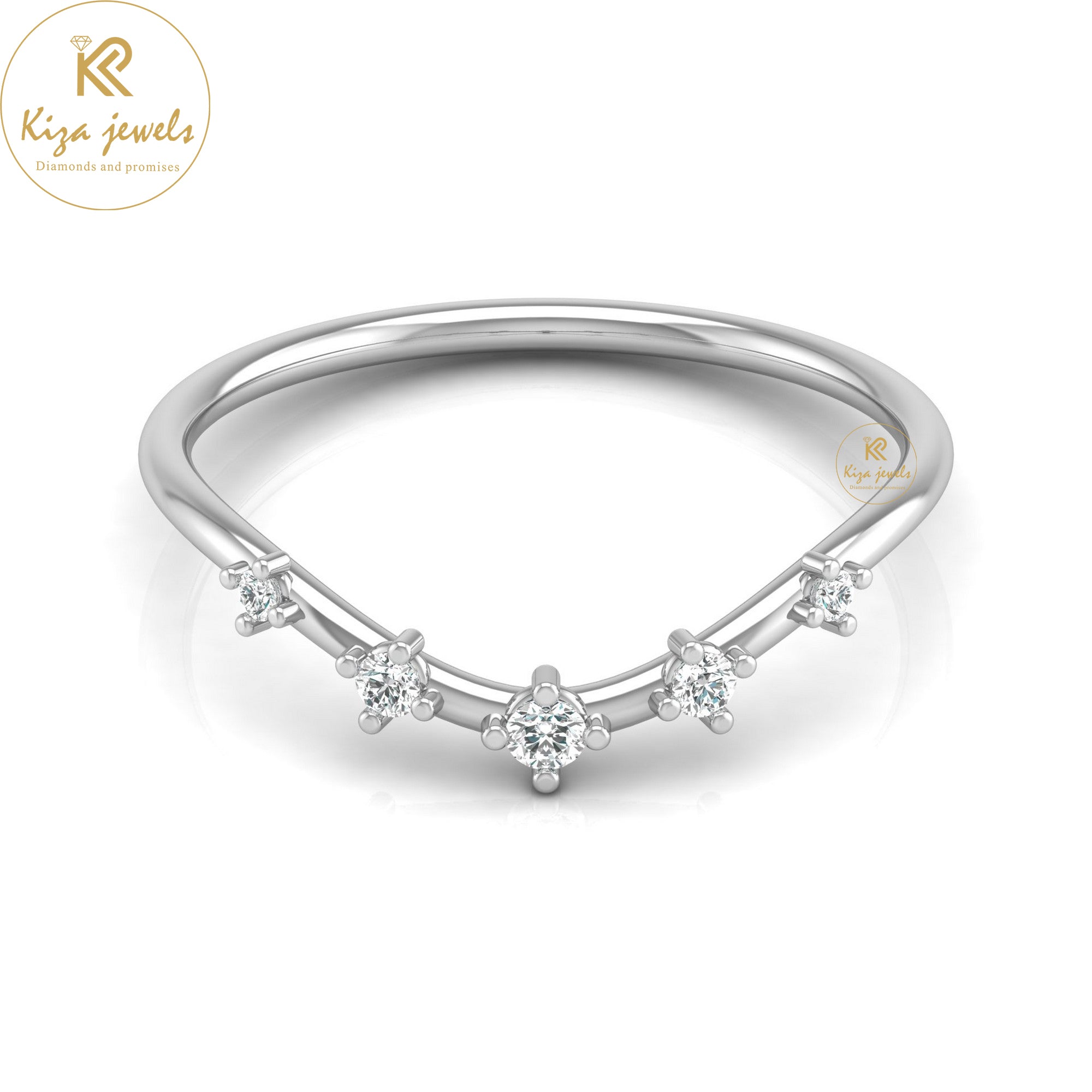 0.08 TDW Round Cut Minimalist Diamond Ring
