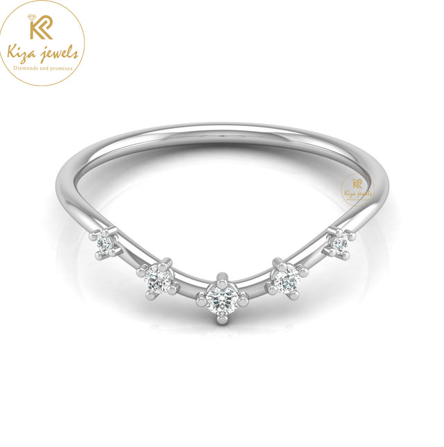 0.08 TDW Round Cut Minimalist Diamond Ring