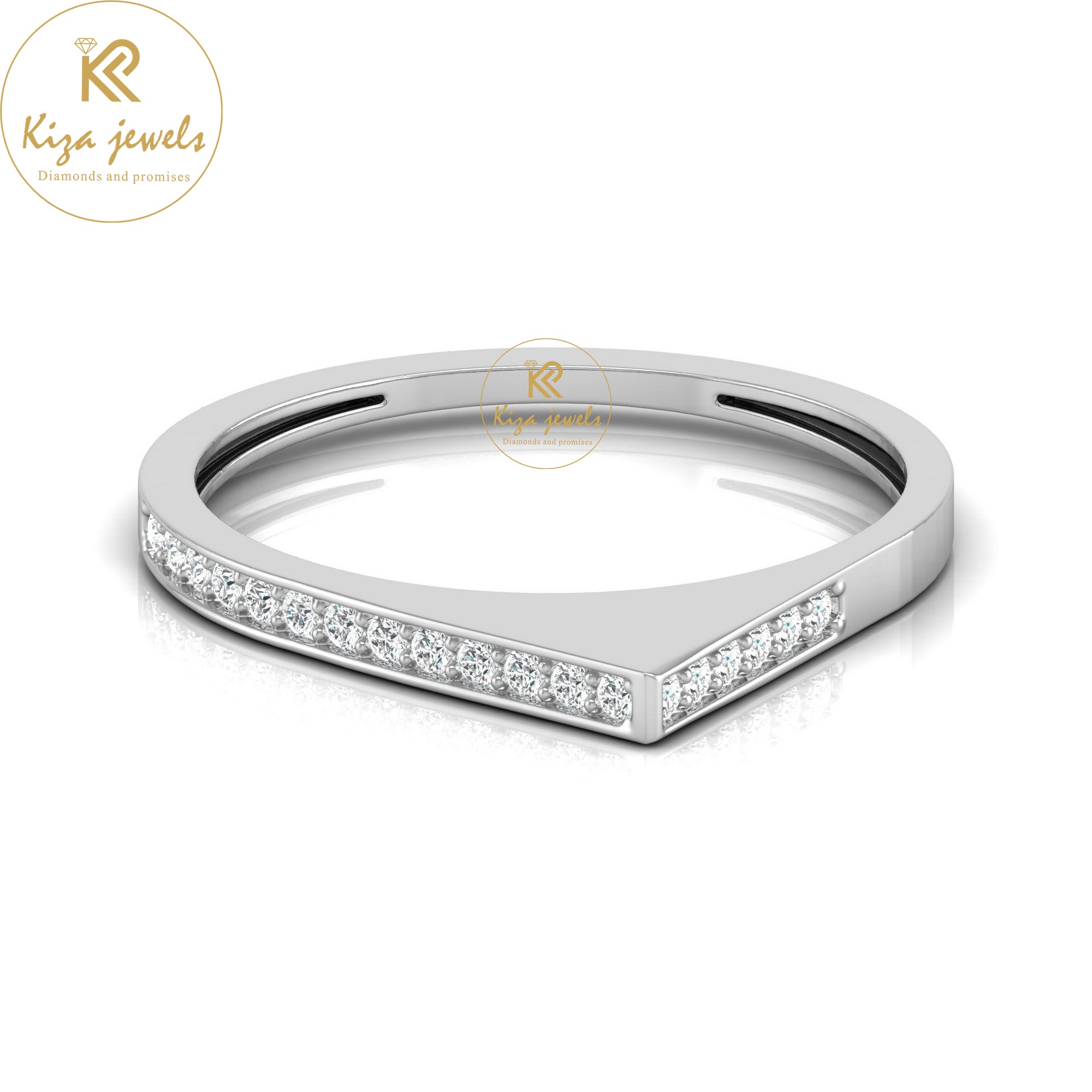 0.12 TDW Round Cut Minimalist Diamond Ring