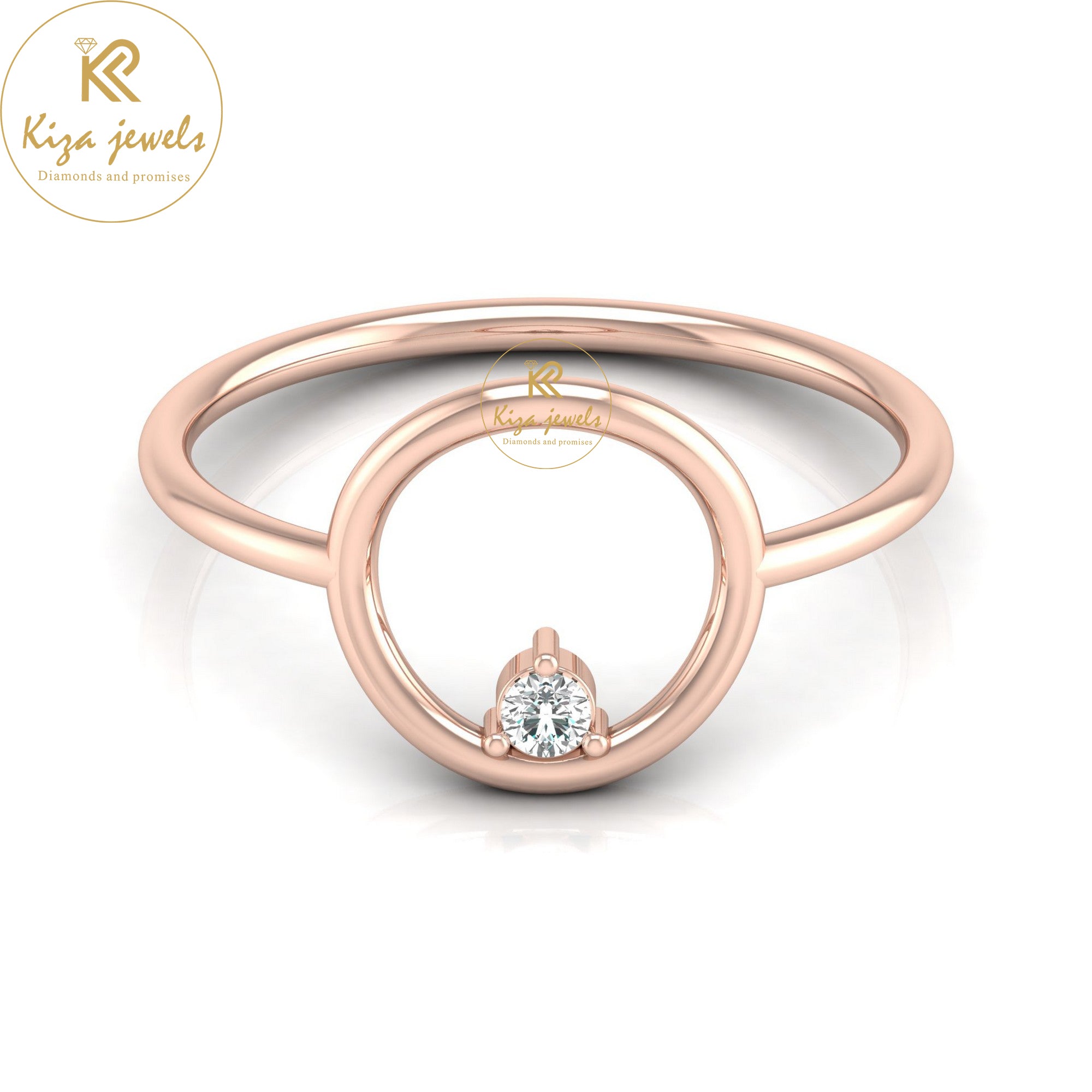 0.04 TDW Round Cut Minimalist Diamond Ring