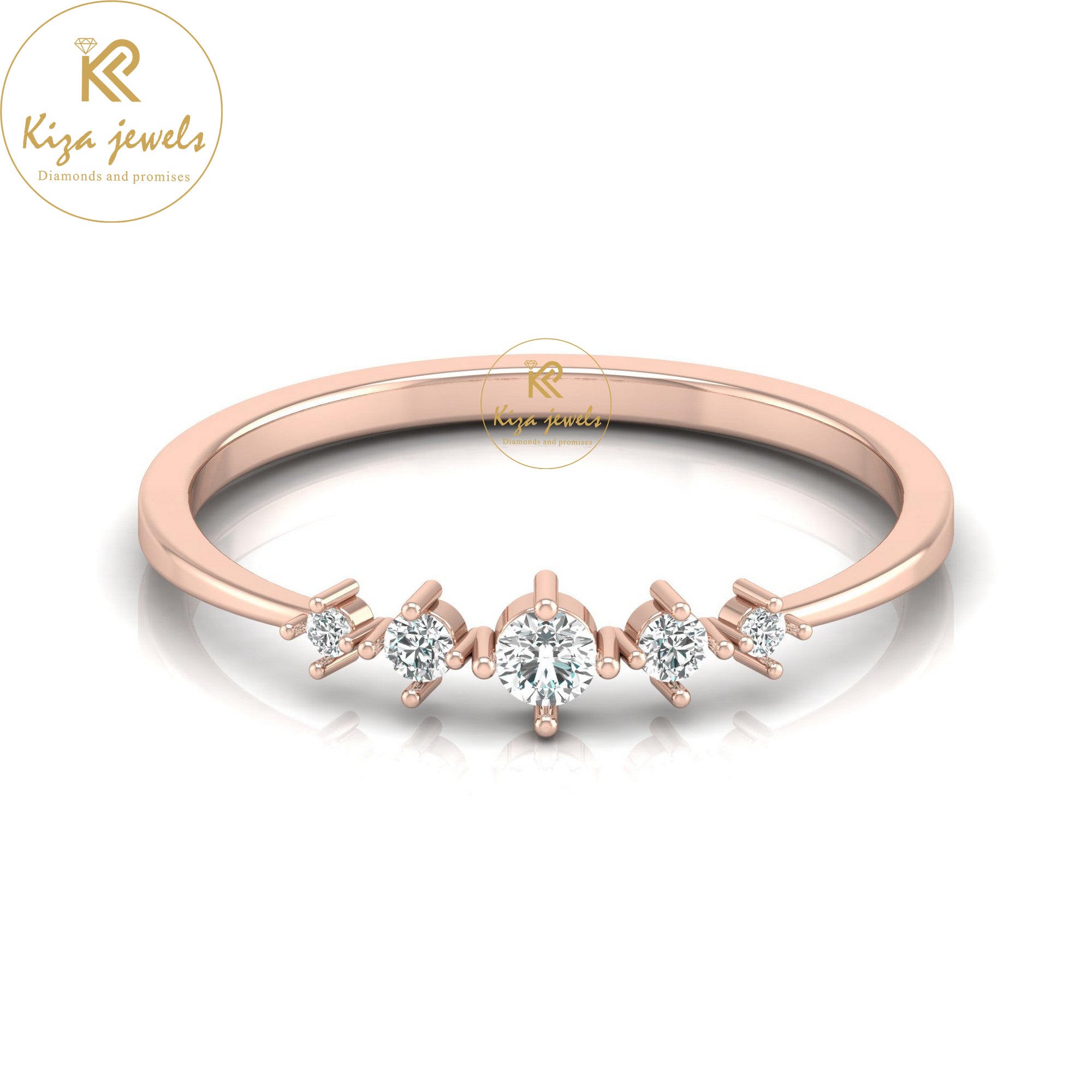 0.12 TDW Round Cut Minimalist Diamond Ring