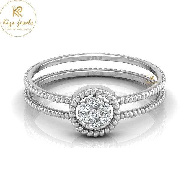 0.09 TDW Round Cut Minimalist Diamond Ring