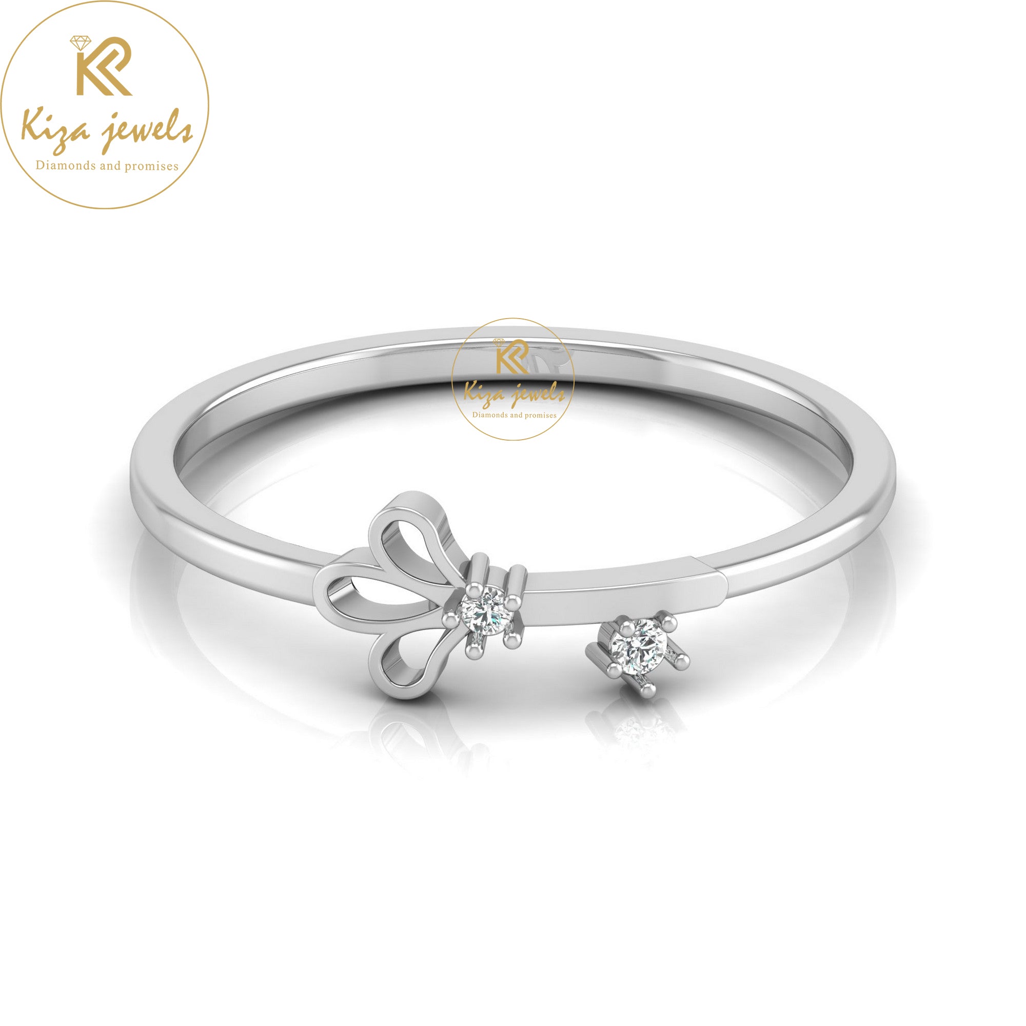 0.021 TDW Round Cut Minimalist Diamond Ring