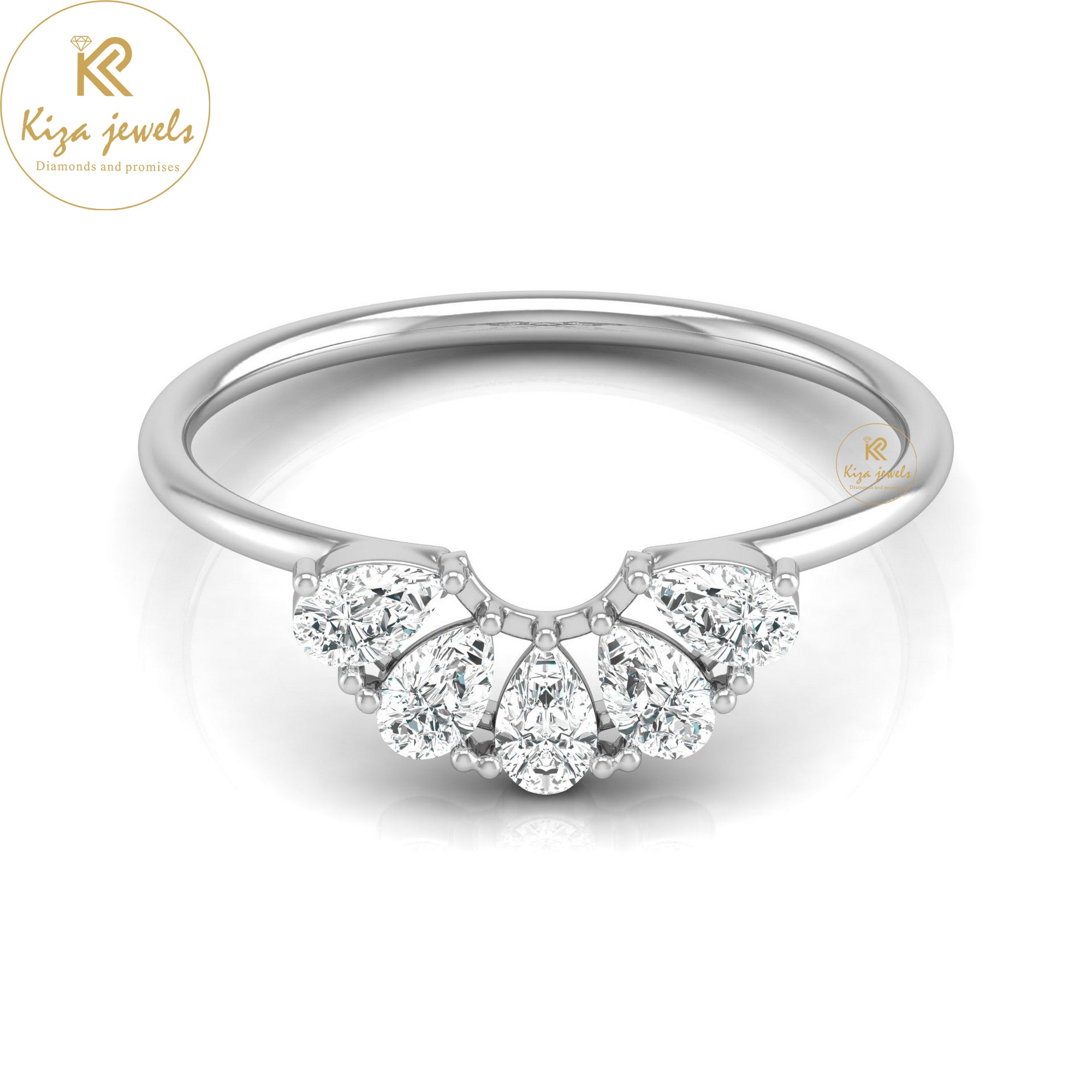 0.46 TDW Pear Cut Minimalist Diamond Ring