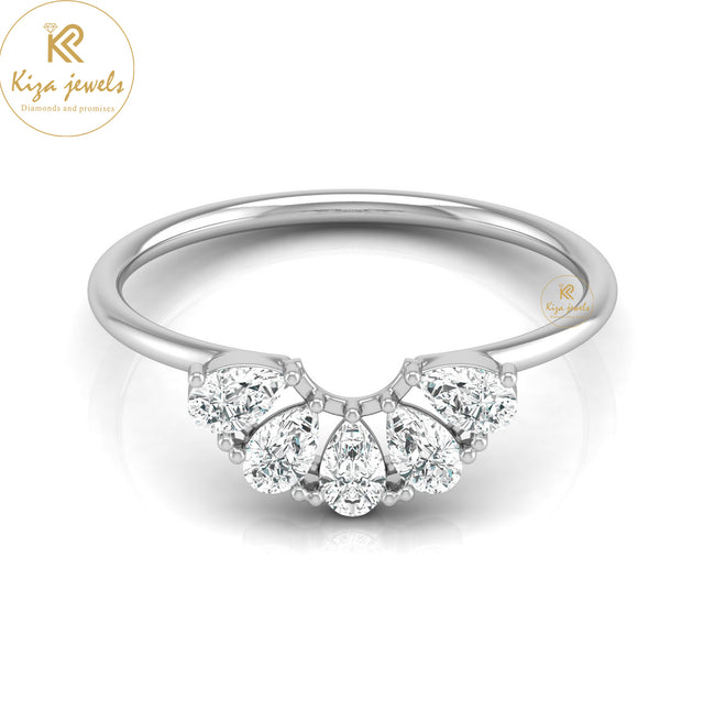 0.46 TDW Pear Cut Minimalist Diamond Ring