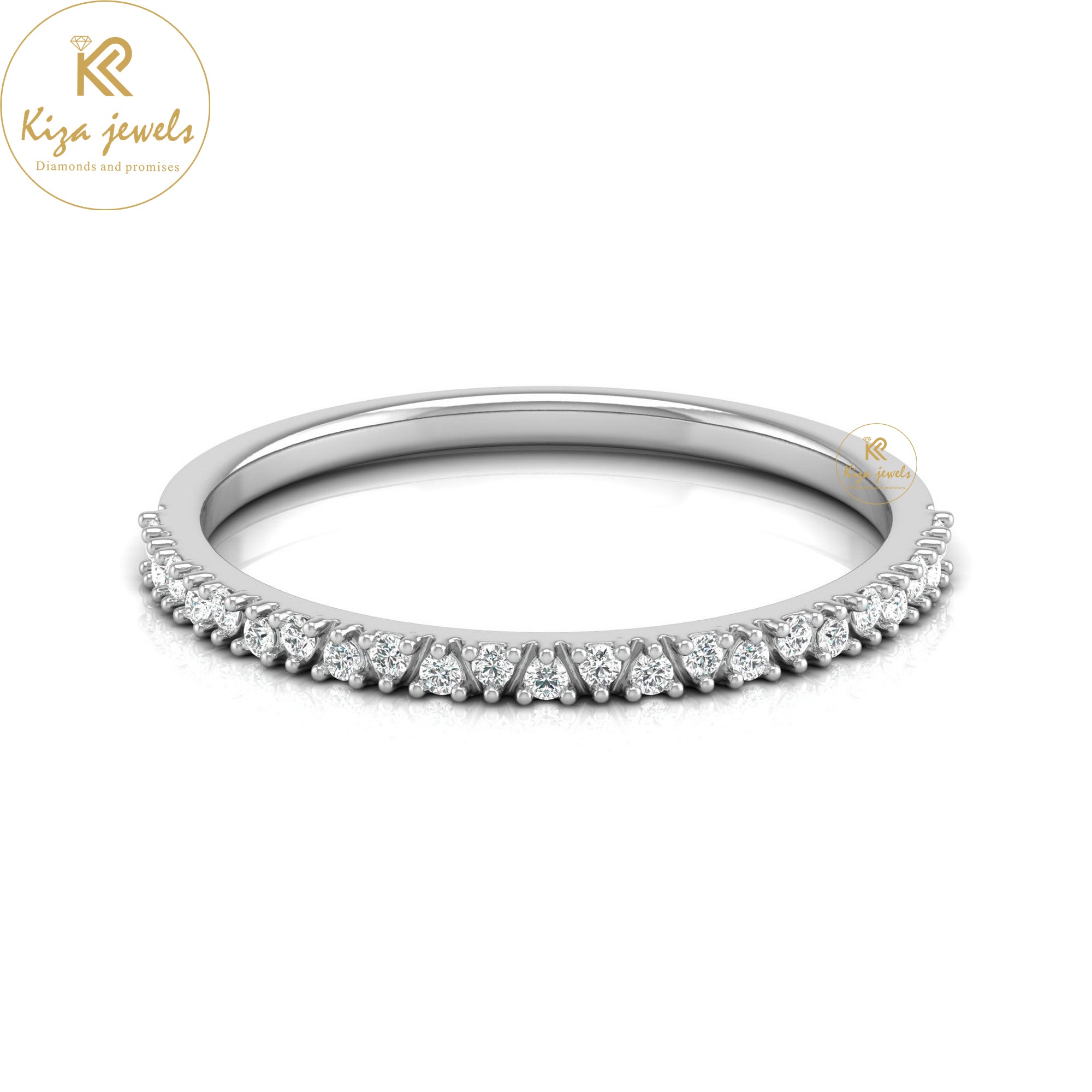 0.11 TDW Round Cut Minimalist Diamond Ring