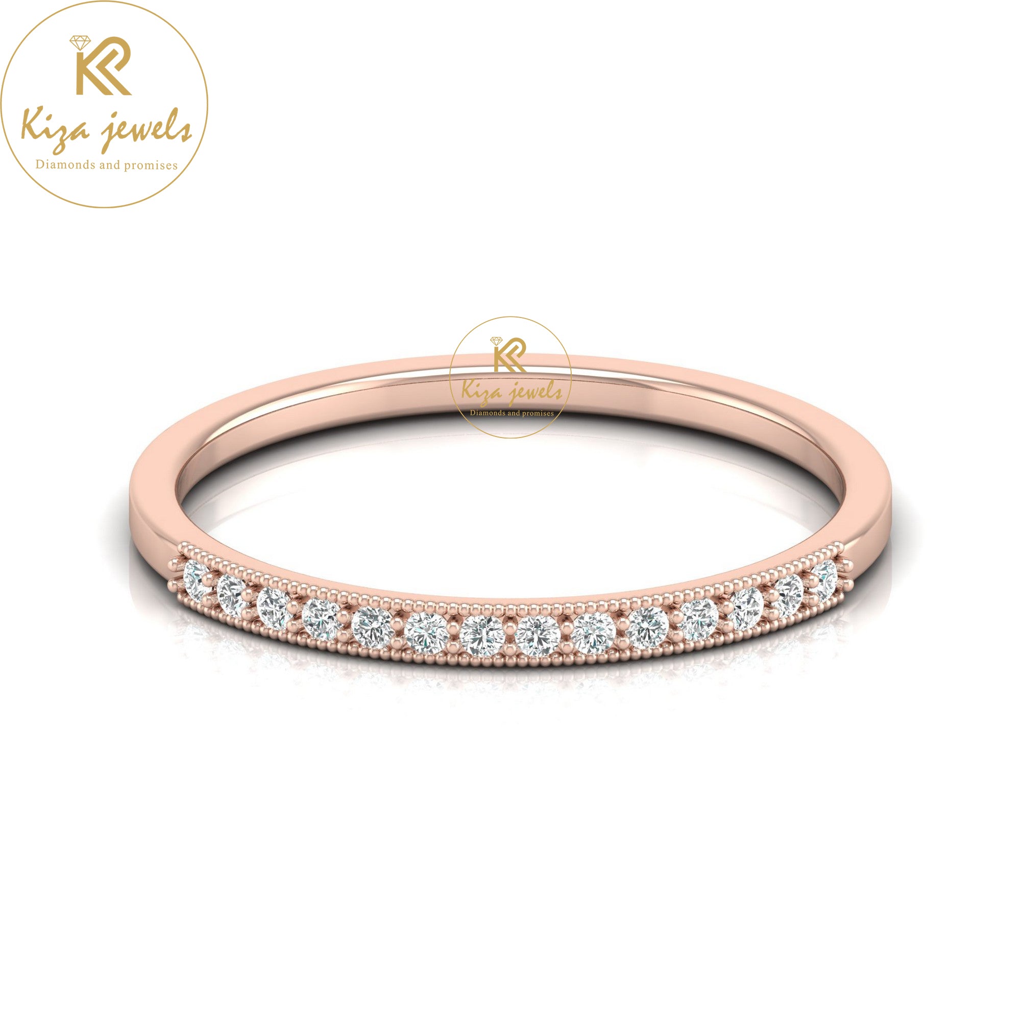 0.09 TDW Round Cut Minimalist Diamond Ring