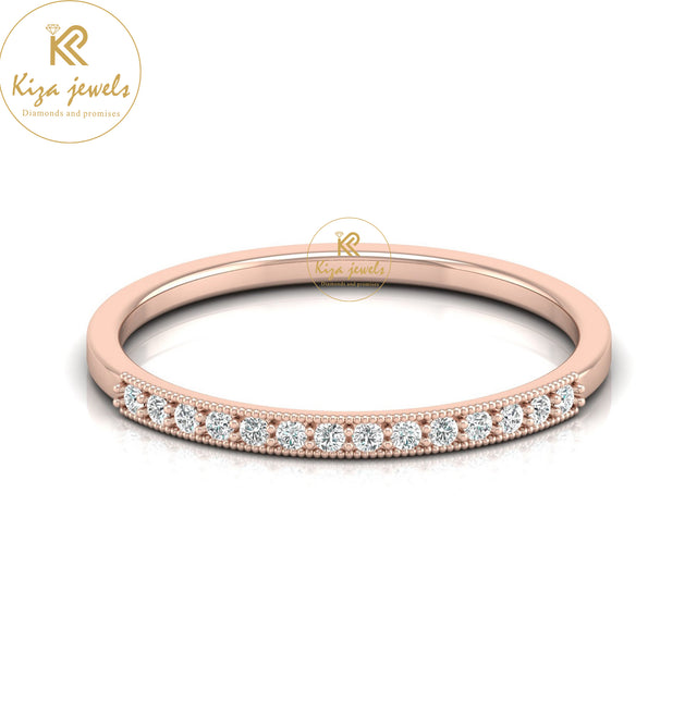0.09 TDW Round Cut Minimalist Diamond Ring