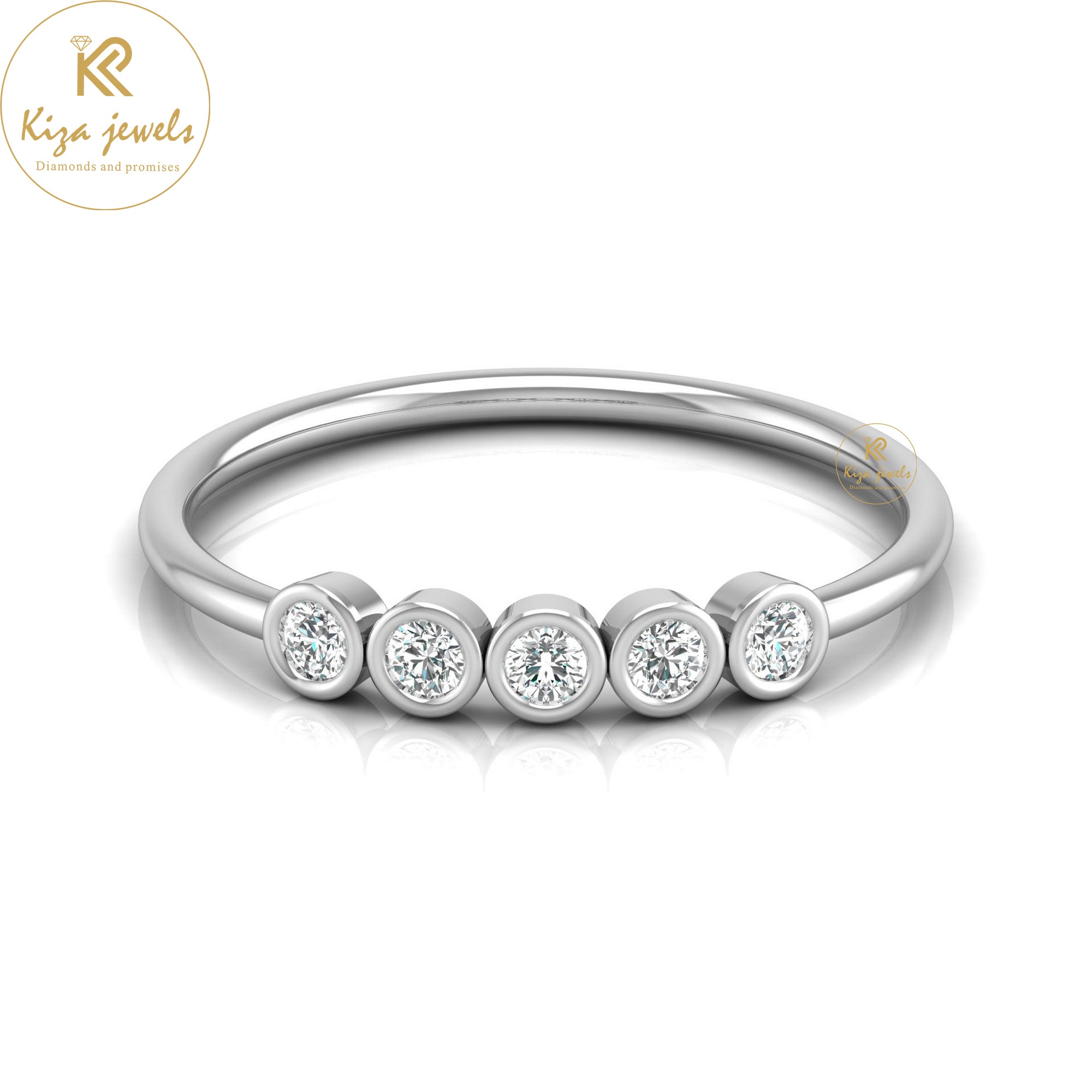 0.15 TDW Round Cut Minimalist Diamond Ring