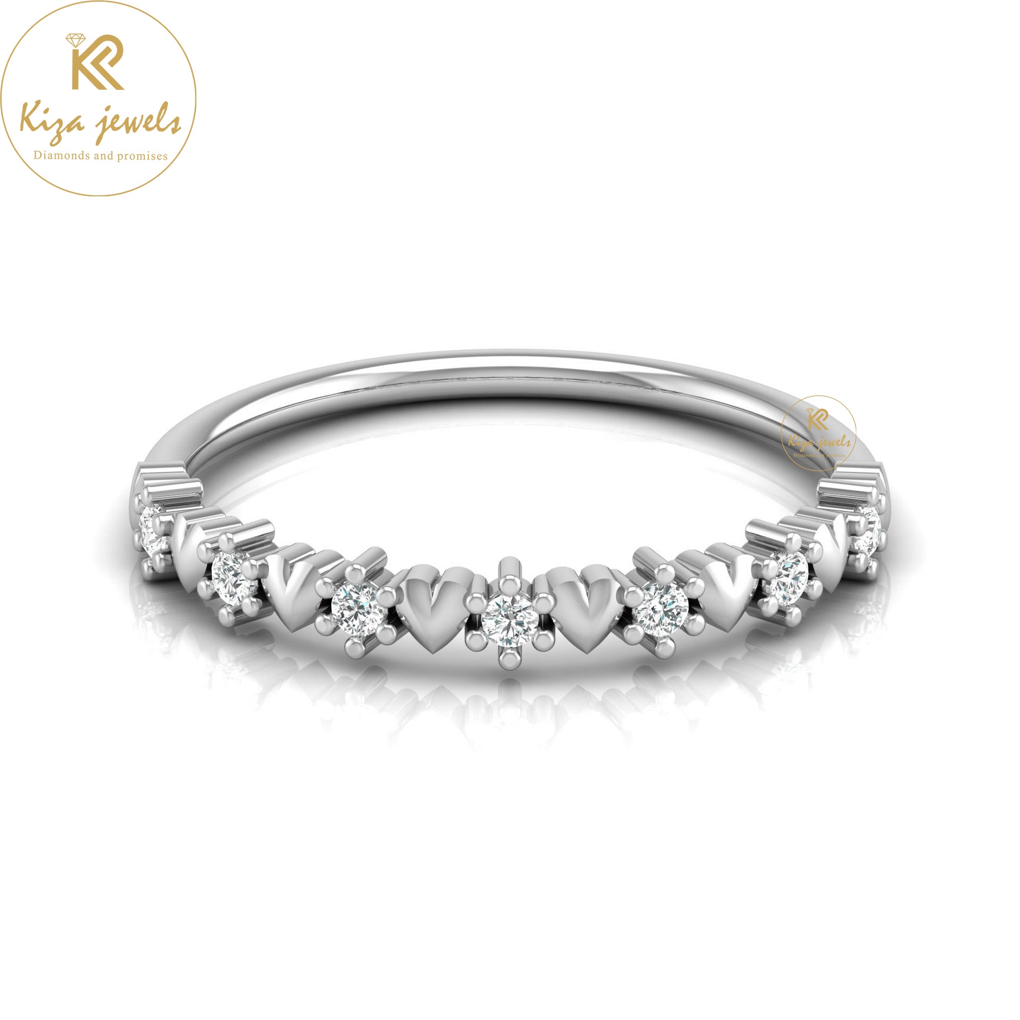 0.09 TDW Round Cut Minimalist Diamond Ring