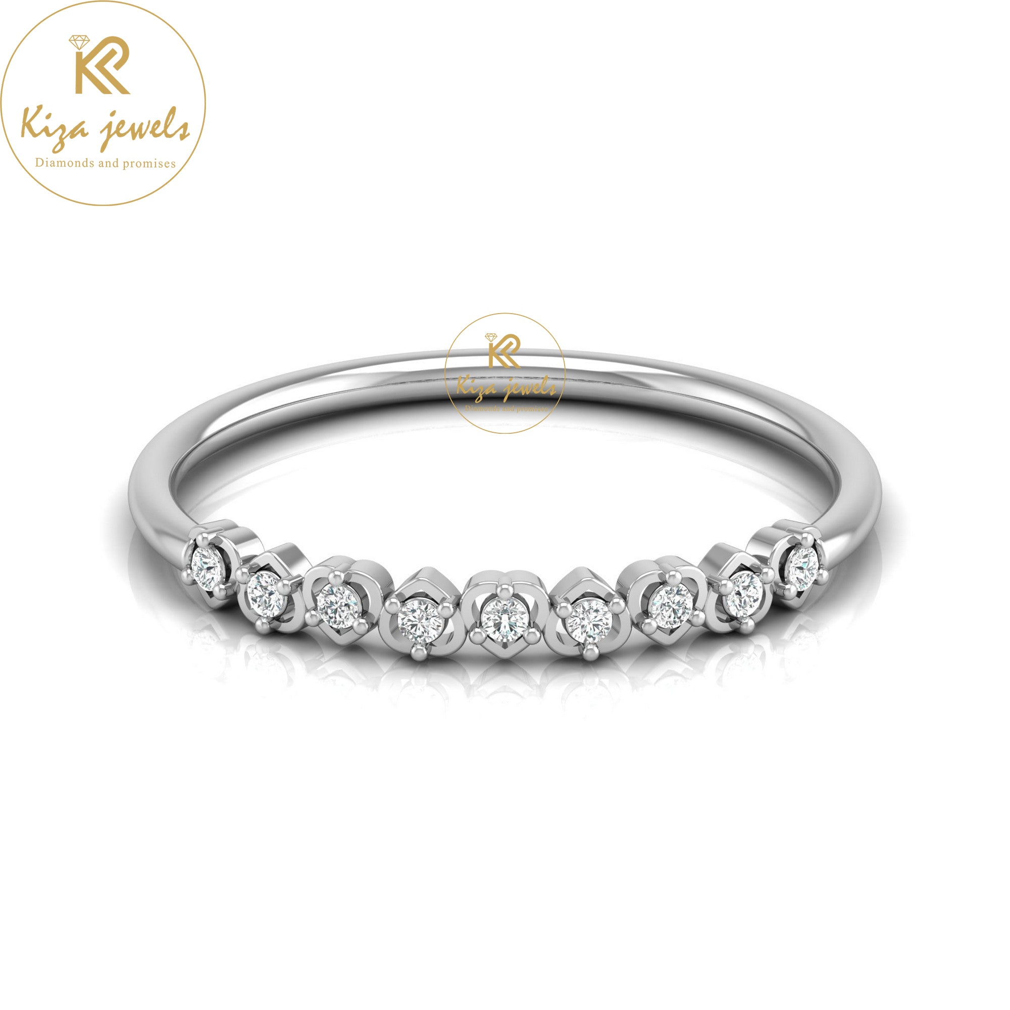0.06 TDW Round Cut Minimalist Diamond Ring