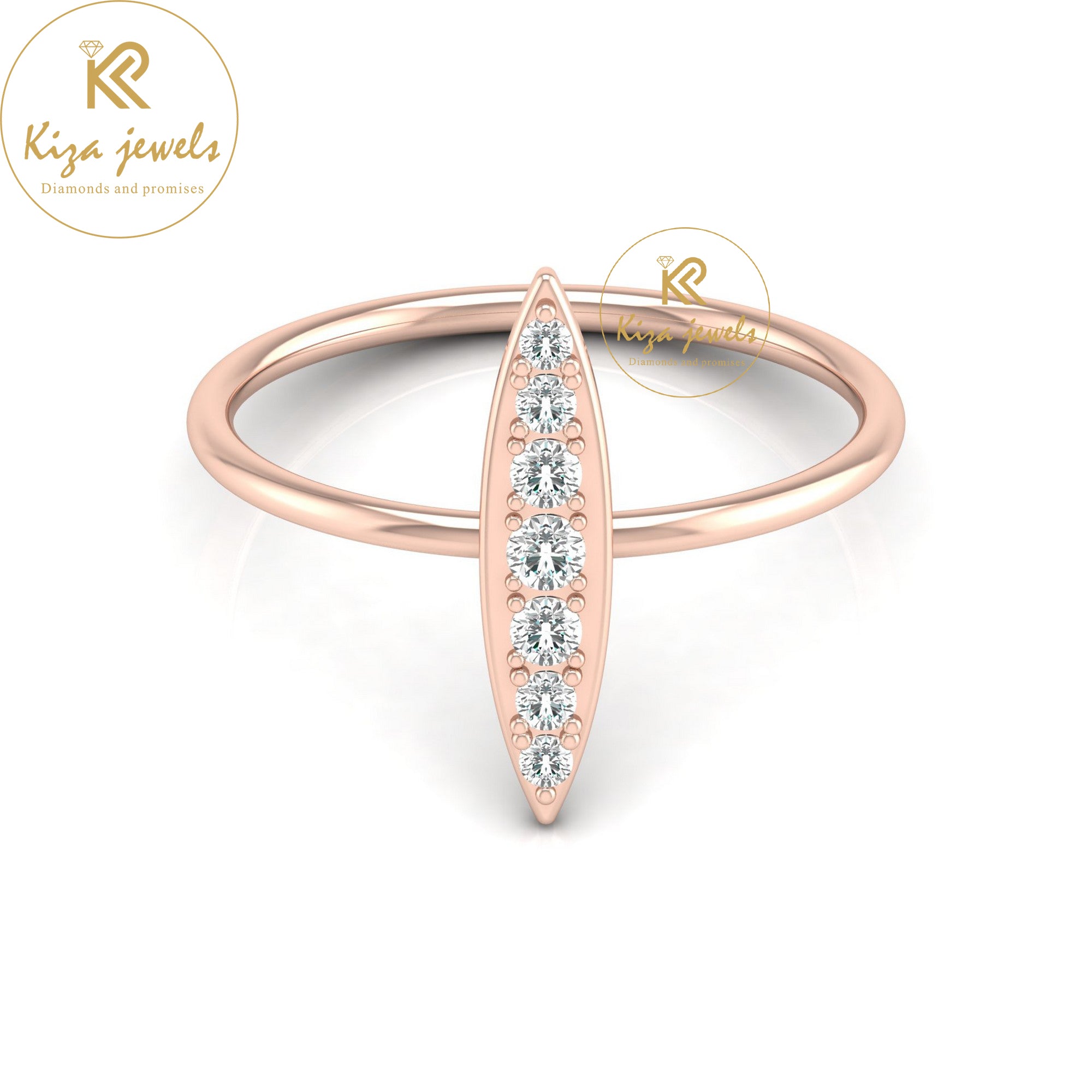 0.16 TDW Round Cut Minimalist Diamond Ring