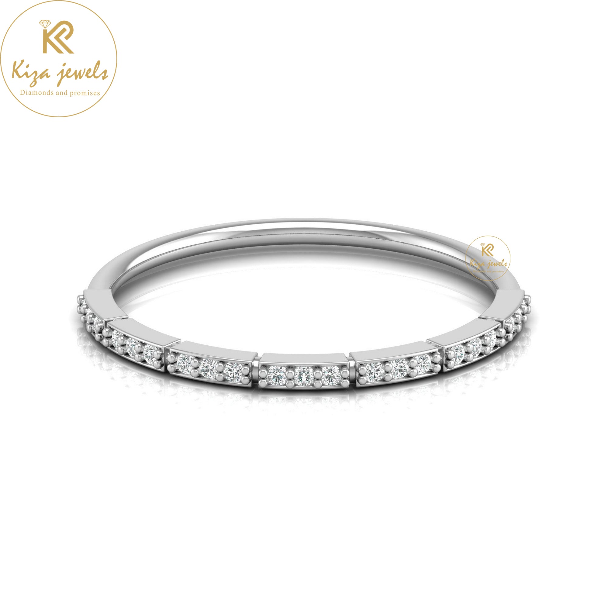 0.08 TDW Round Cut Minimalist Diamond Ring