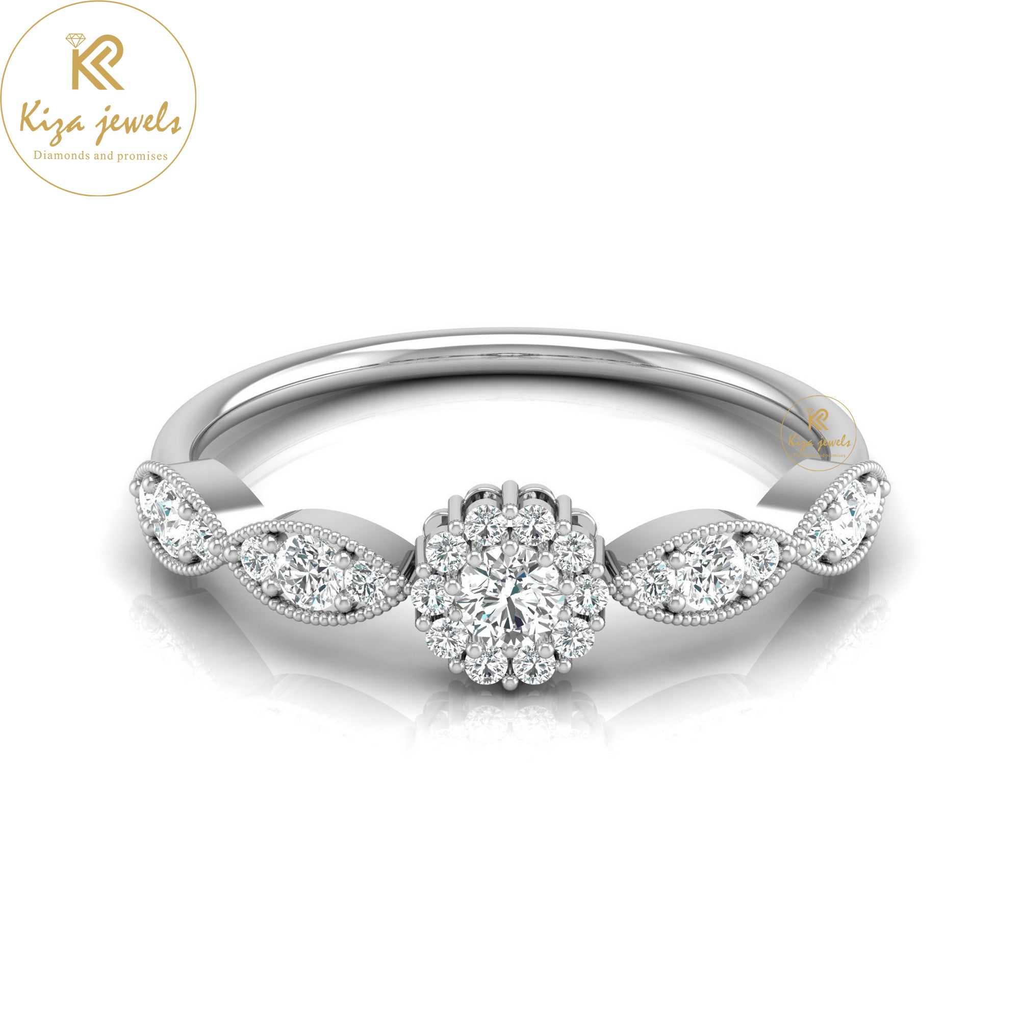 0.39 TDW Round Cut Minimalist Diamond Ring