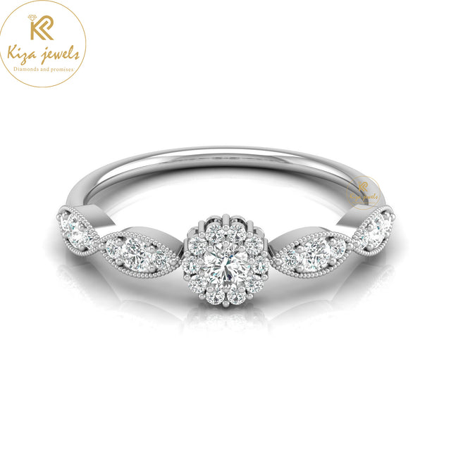 0.39 TDW Round Cut Minimalist Diamond Ring