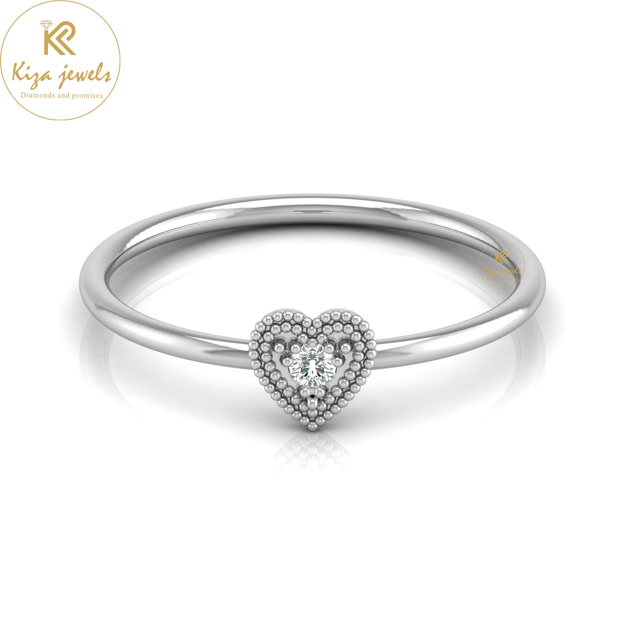 0.03 TDW Round Cut Minimalist Diamond Ring