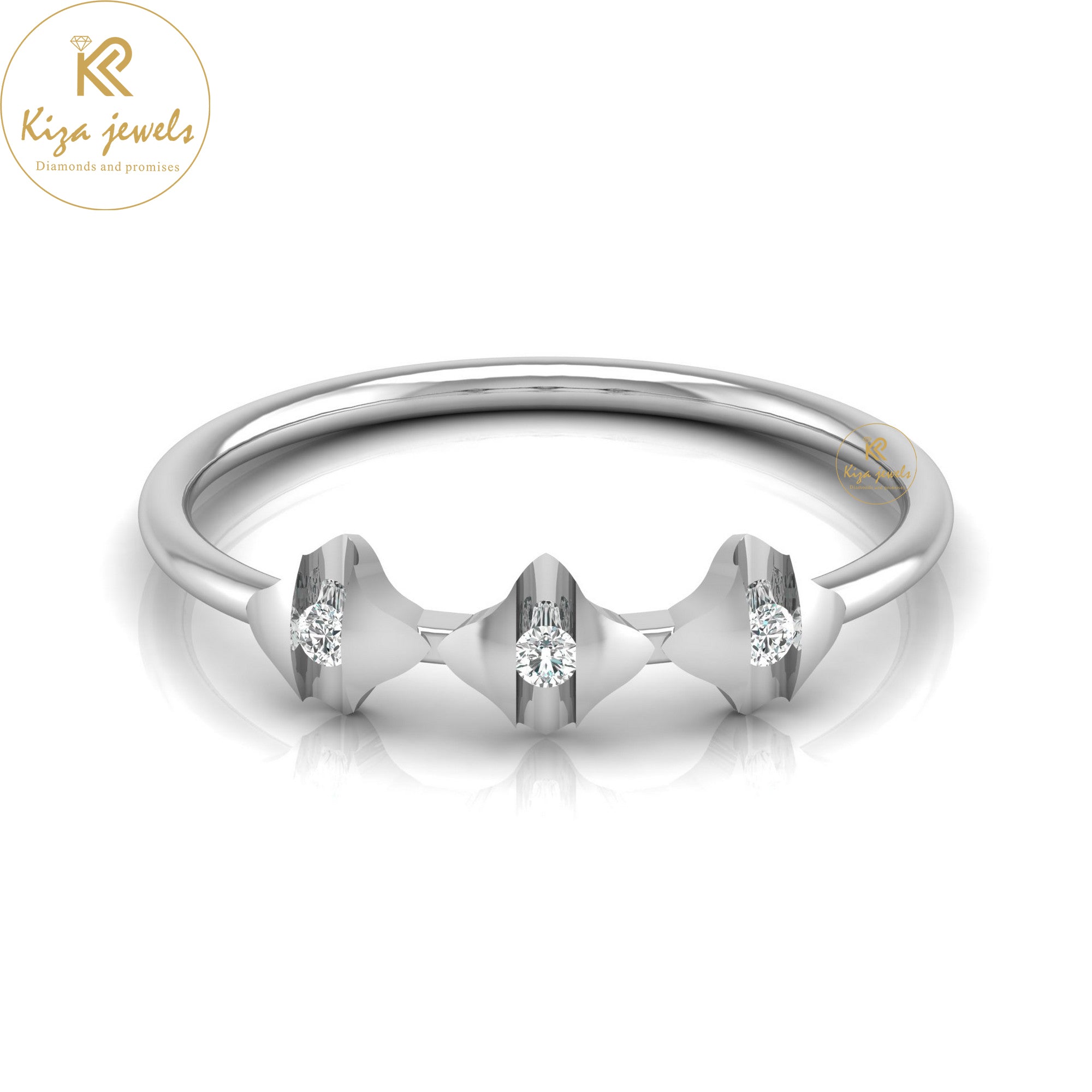 0.05 TDW Round Cut Minimalist Diamond Ring
