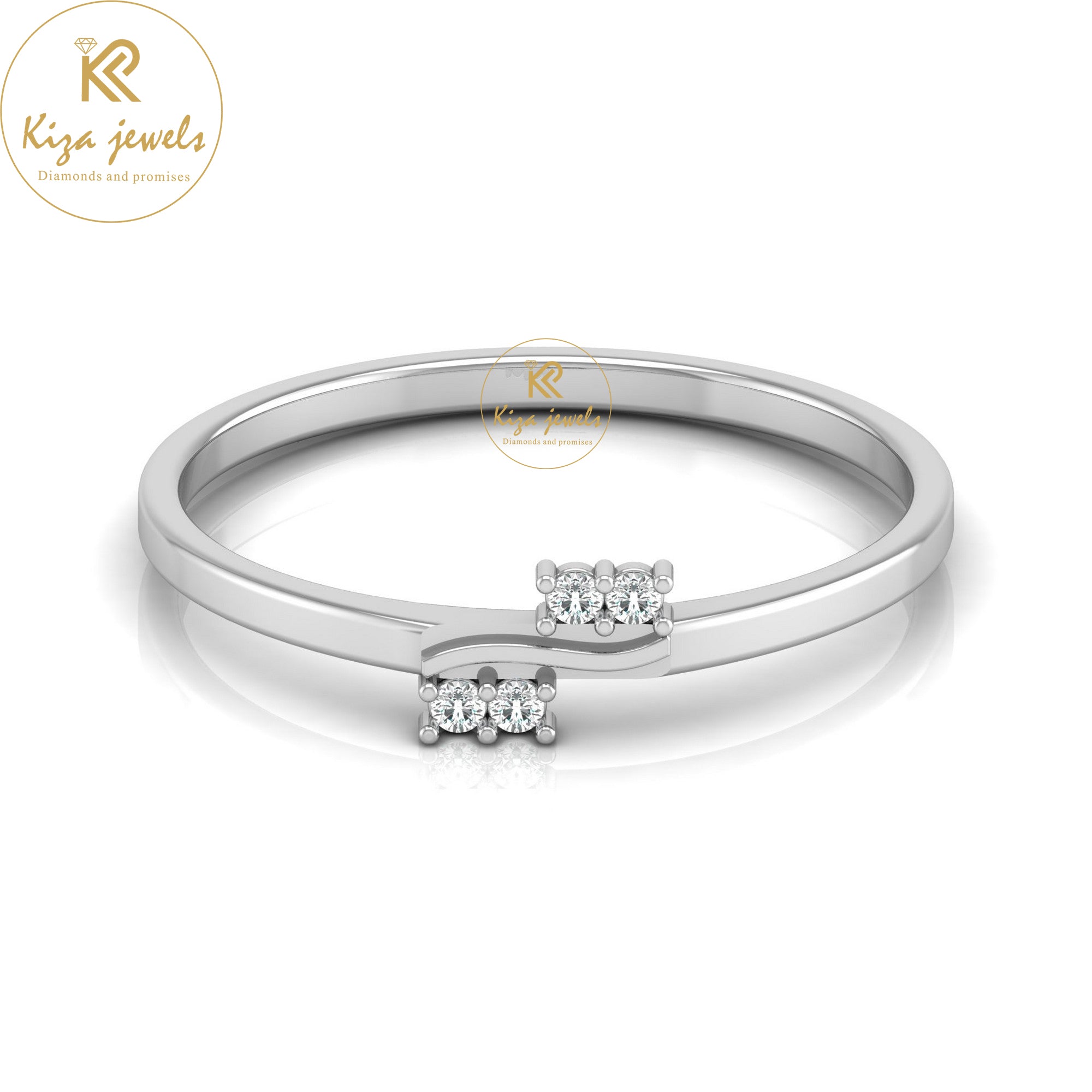 0.033 TDW Round Cut Minimalist Diamond Ring