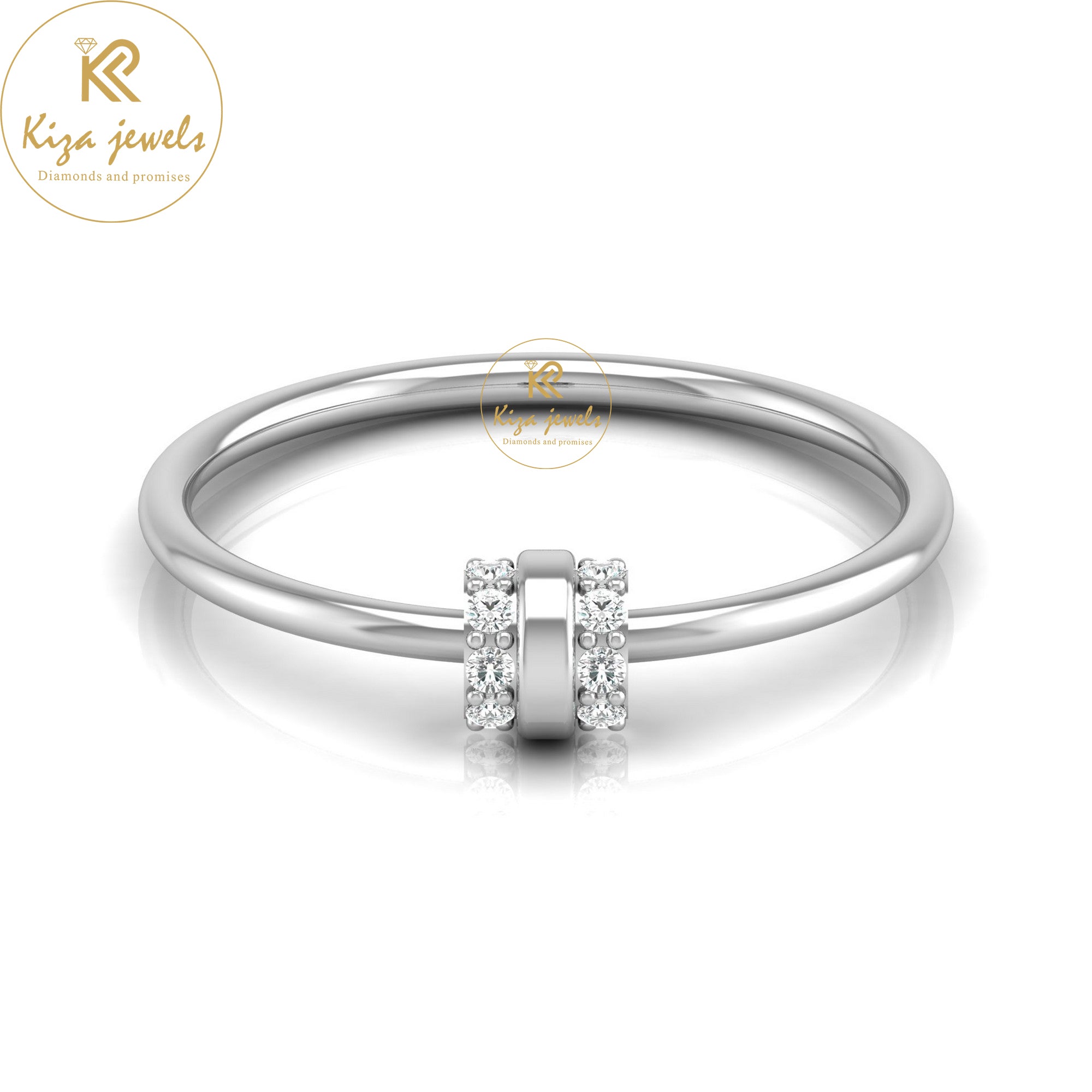 0.07 TDW Round Cut Minimalist Diamond Ring