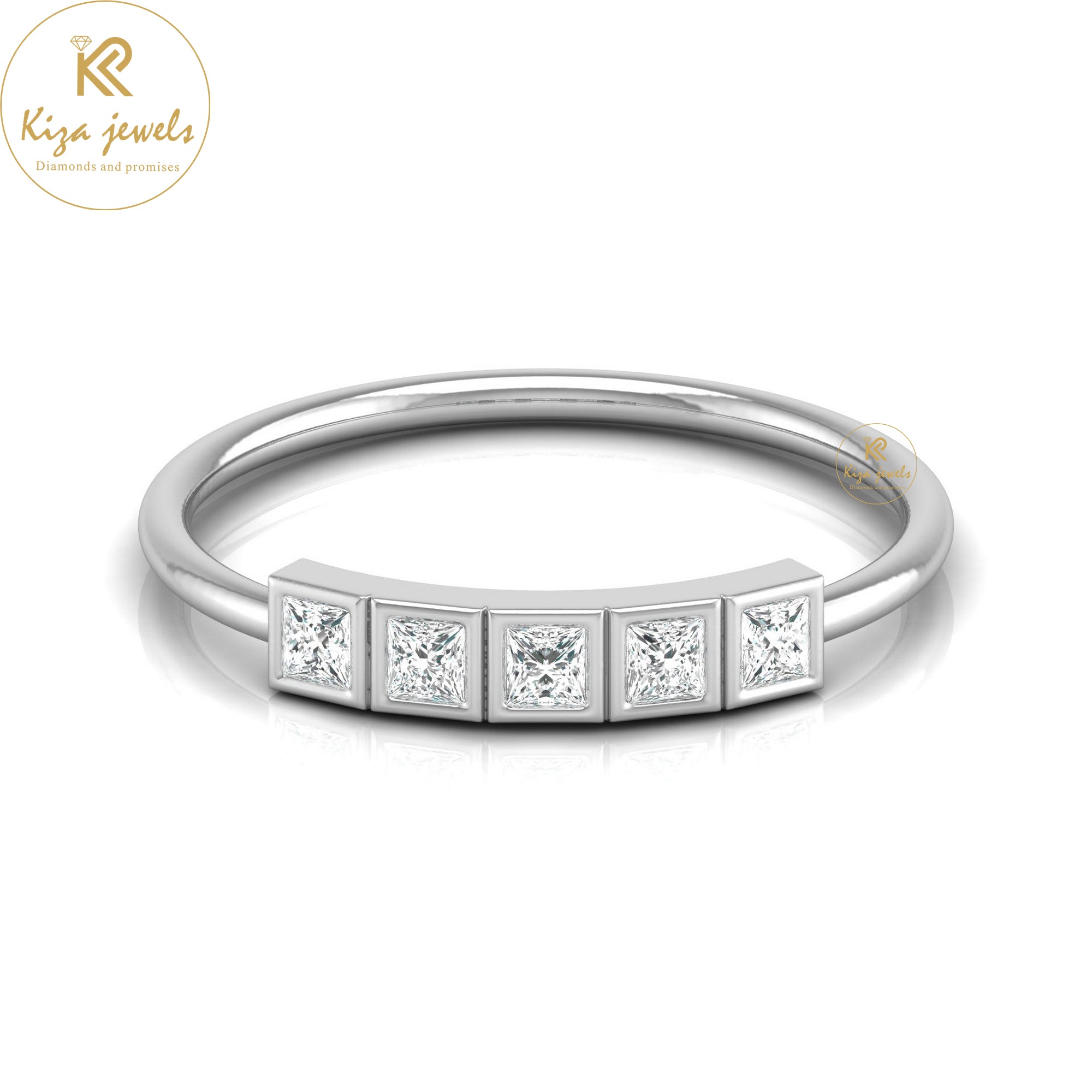 0.23 TDW  Princess Cut Minimalist Diamond Ring