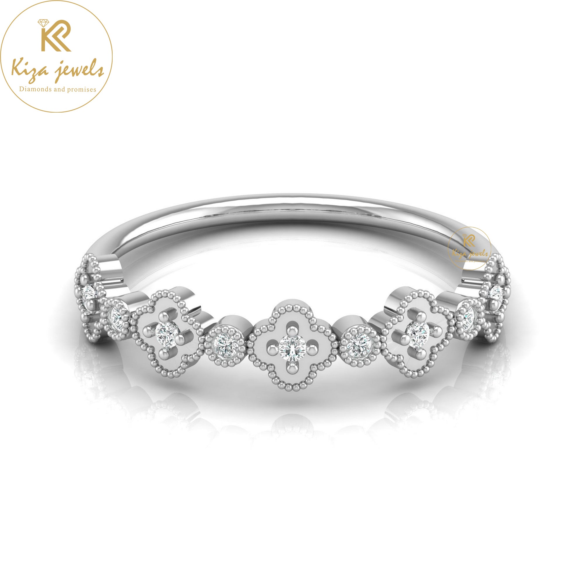 0.07 TDW Round Cut Minimalist Diamond Ring