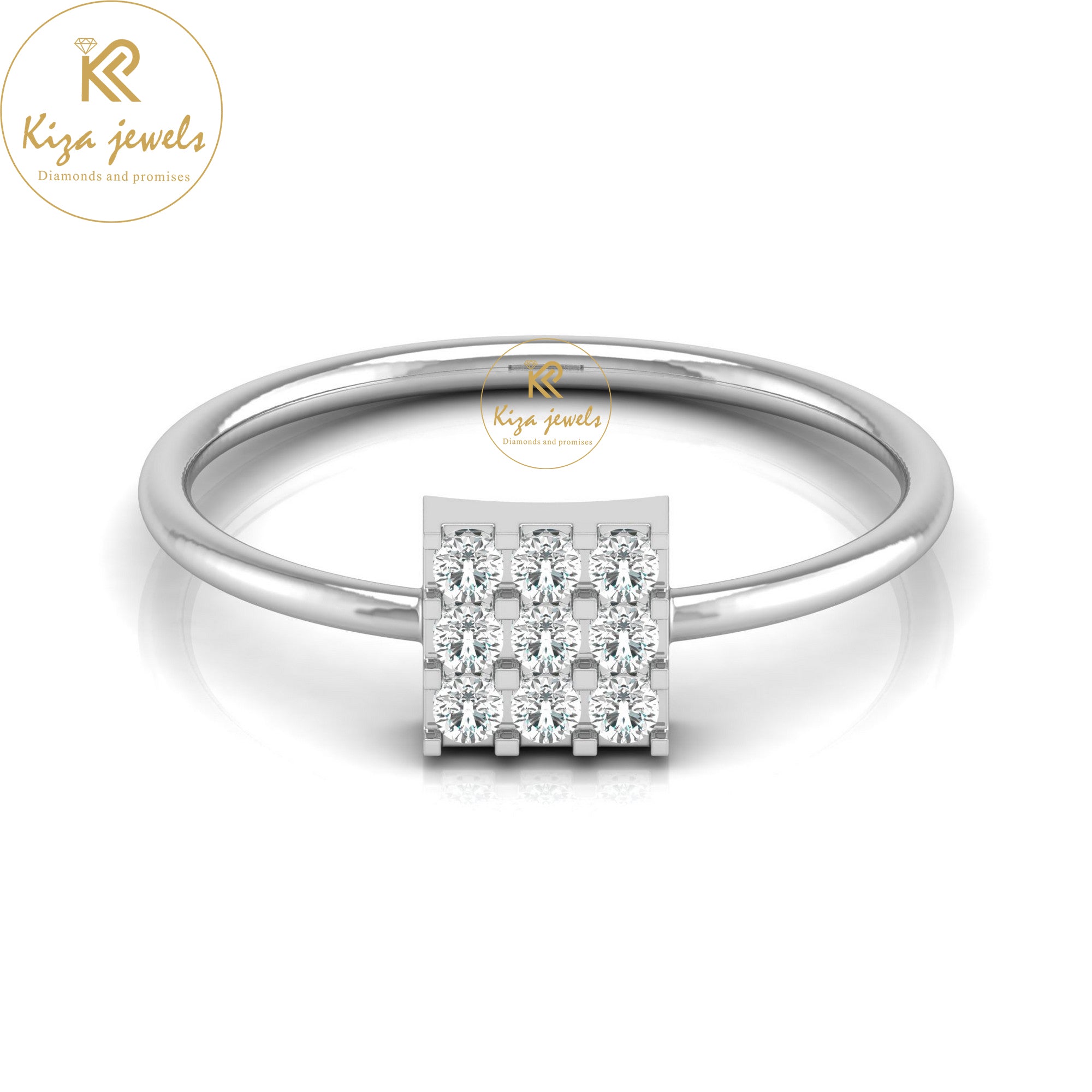 0.17 TDW Round Cut Minimalist Diamond Ring