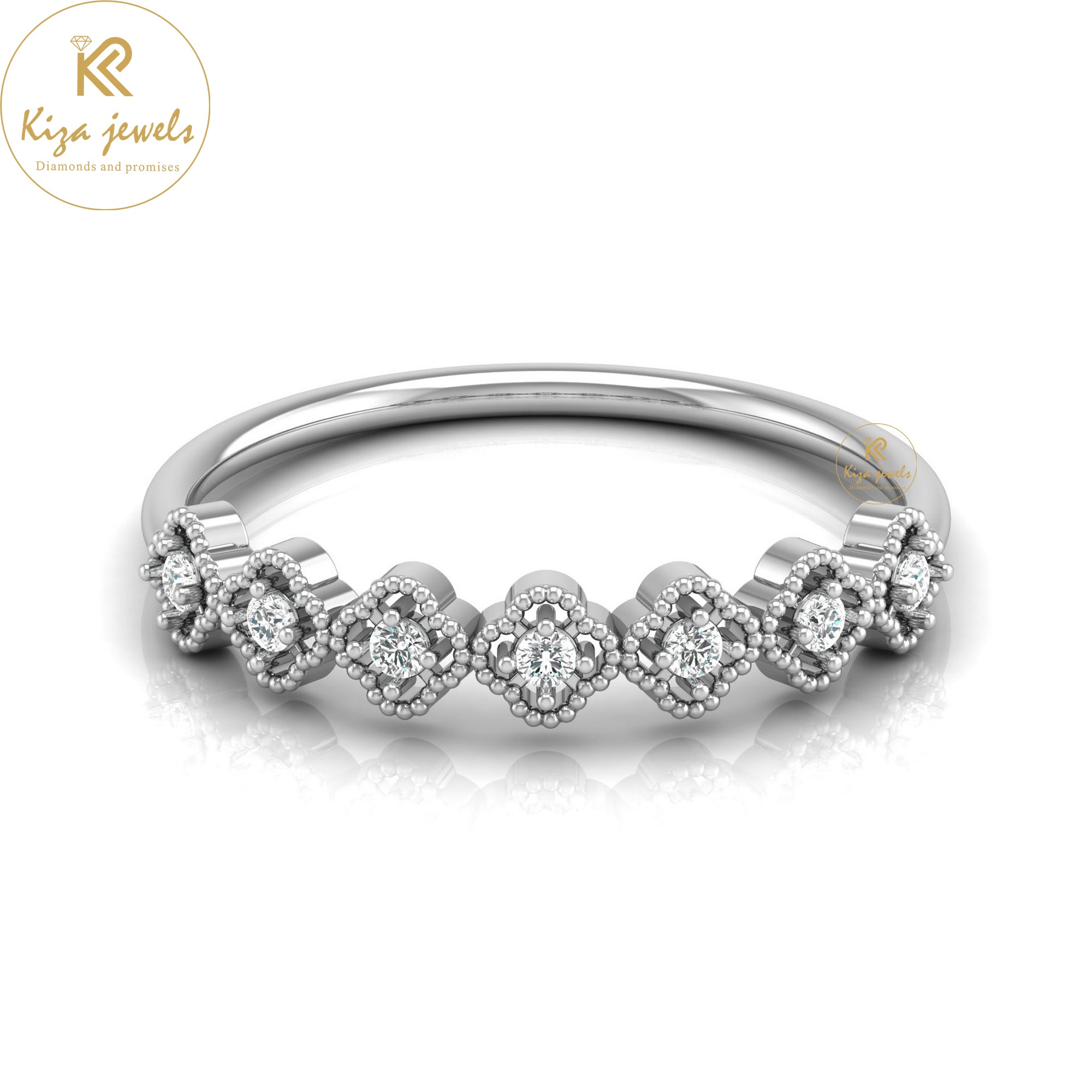 0.09 TDW Round Cut Minimalist Diamond Ring