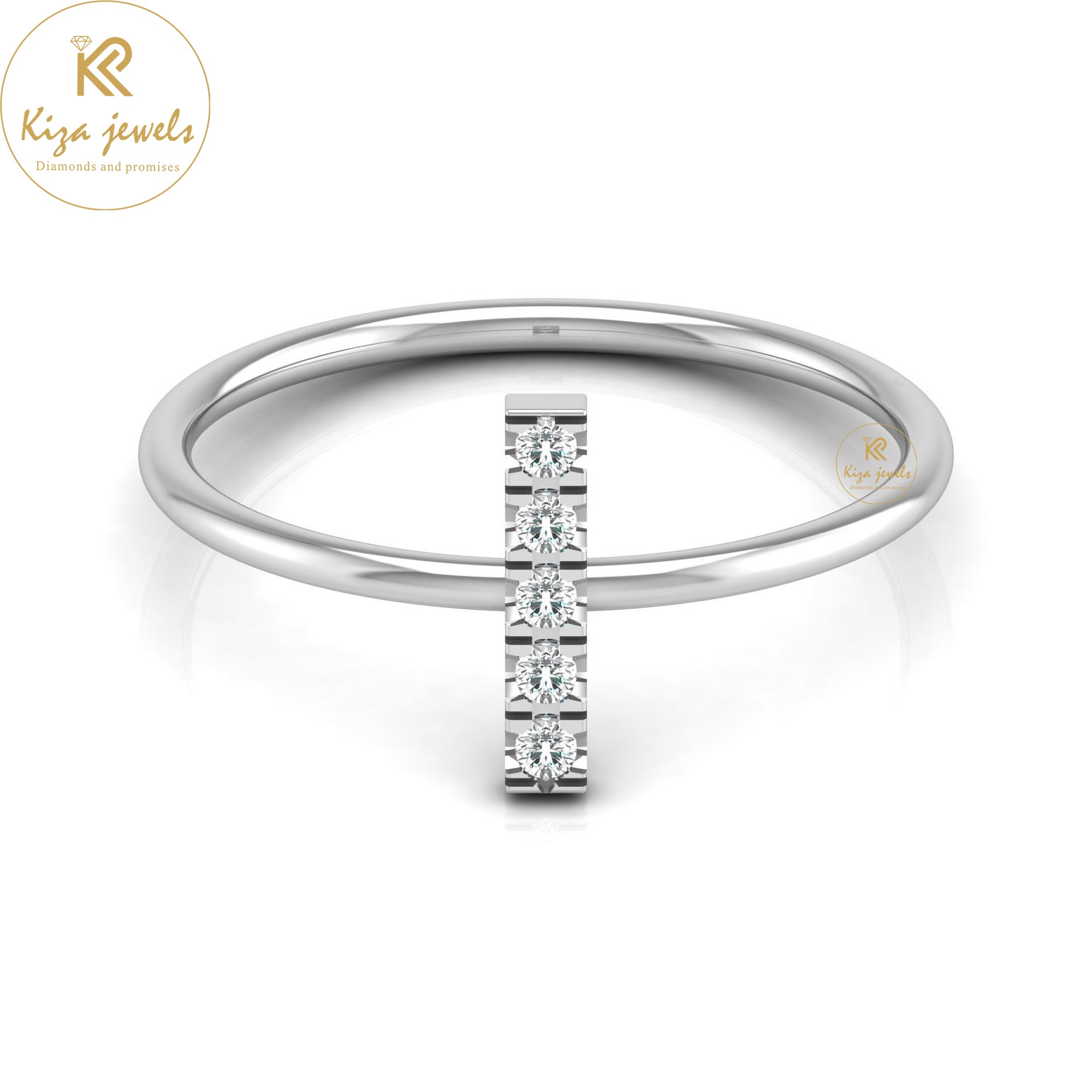 0.06 TDW Round Cut Minimalist Diamond Ring