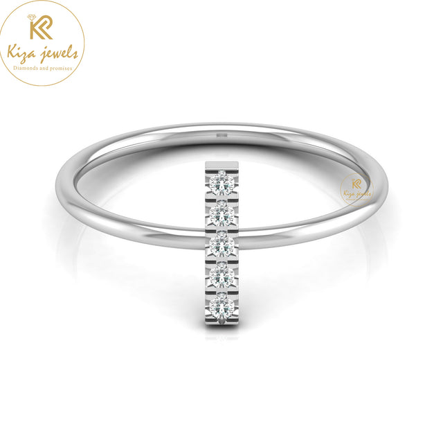0.06 TDW Round Cut Minimalist Diamond Ring