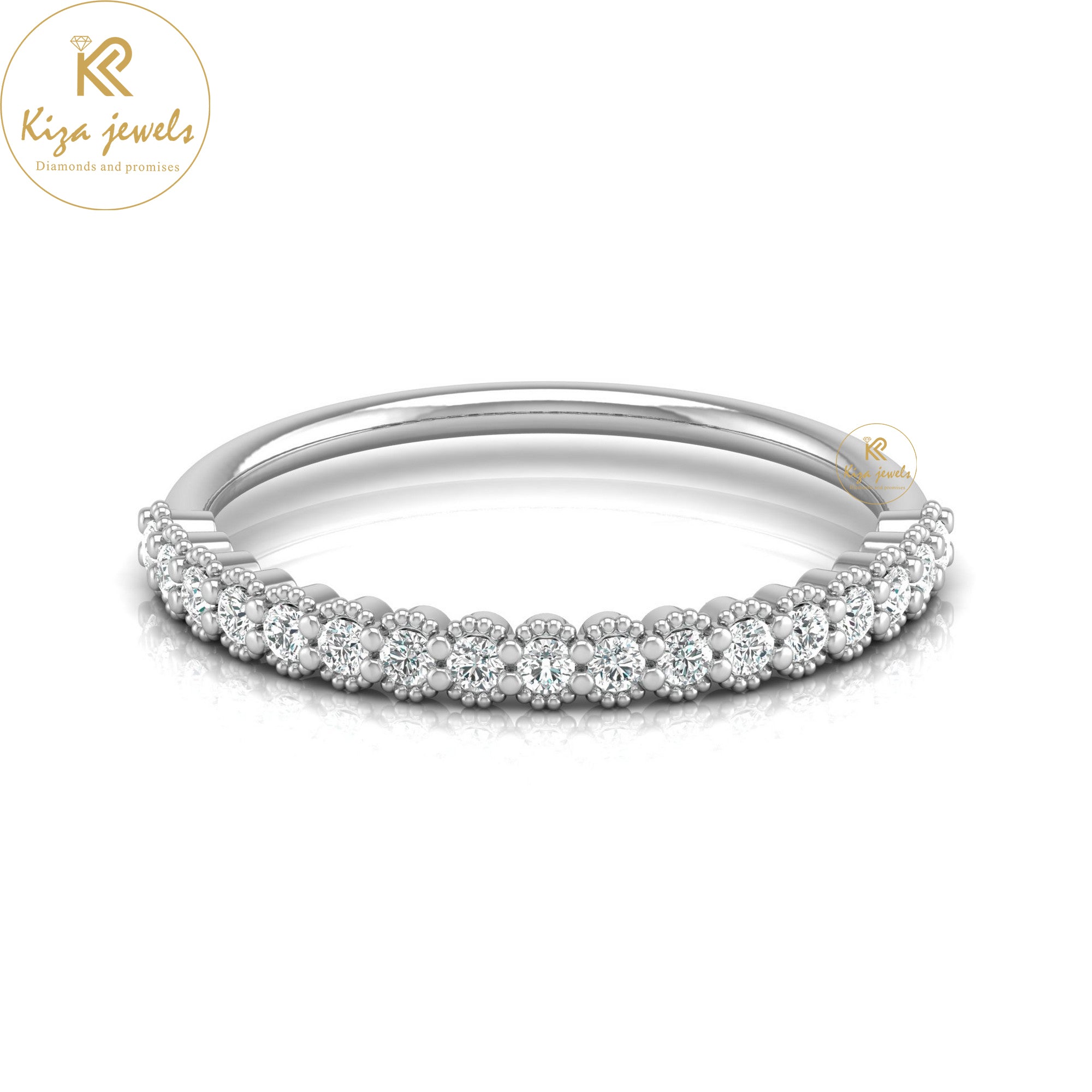 0.19 TDW Round Cut Minimalist Diamond Ring